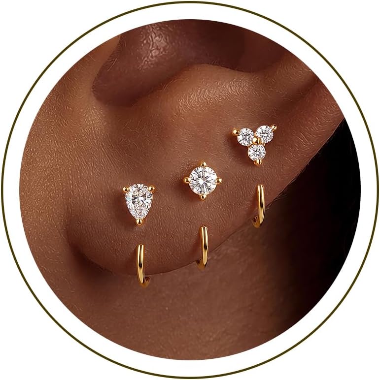 Detalle de Robaice Backless Hoop Earrings 3-Pair Set