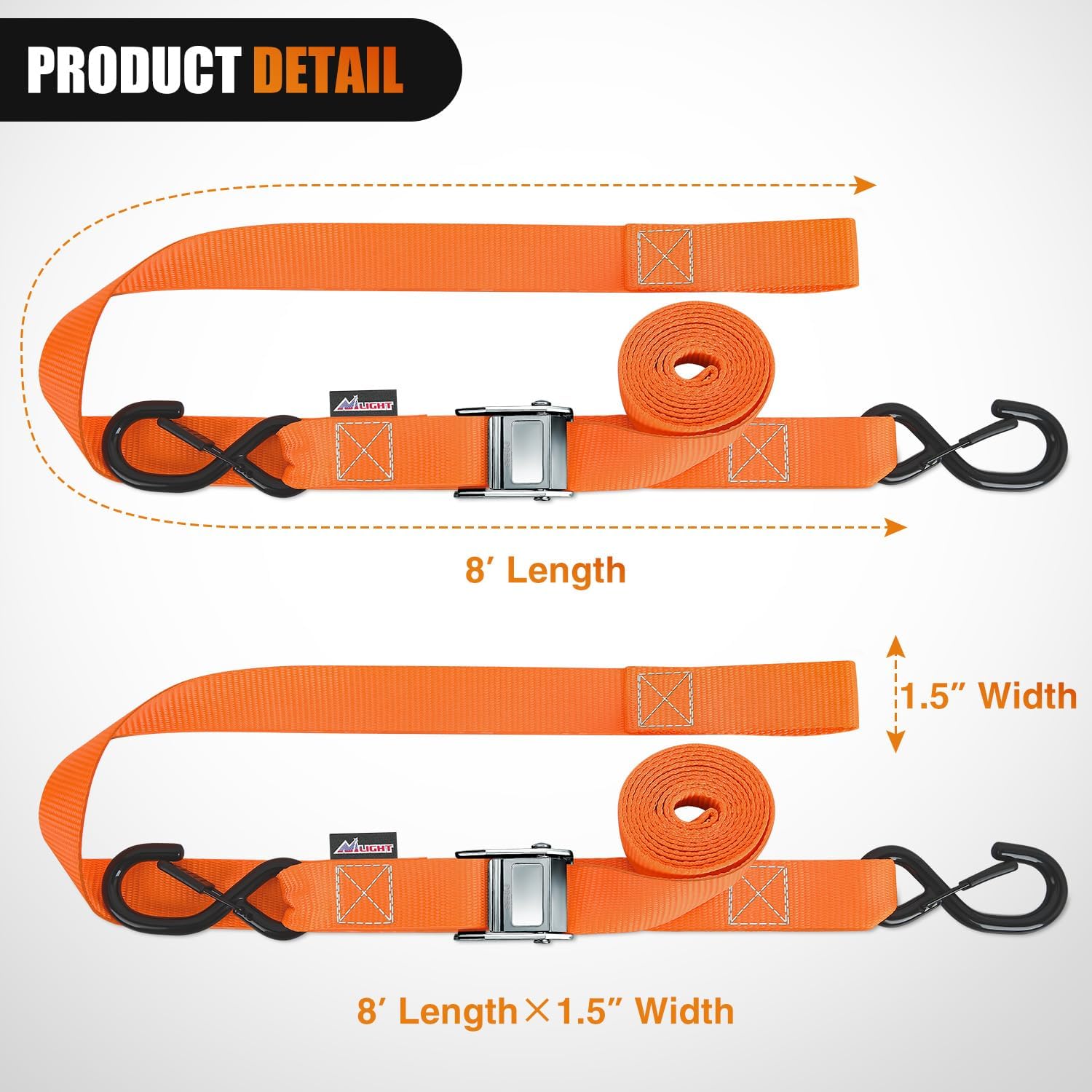 Detalle 2 de Nilight Tie Down Straps 1.5x8 ft 🏍