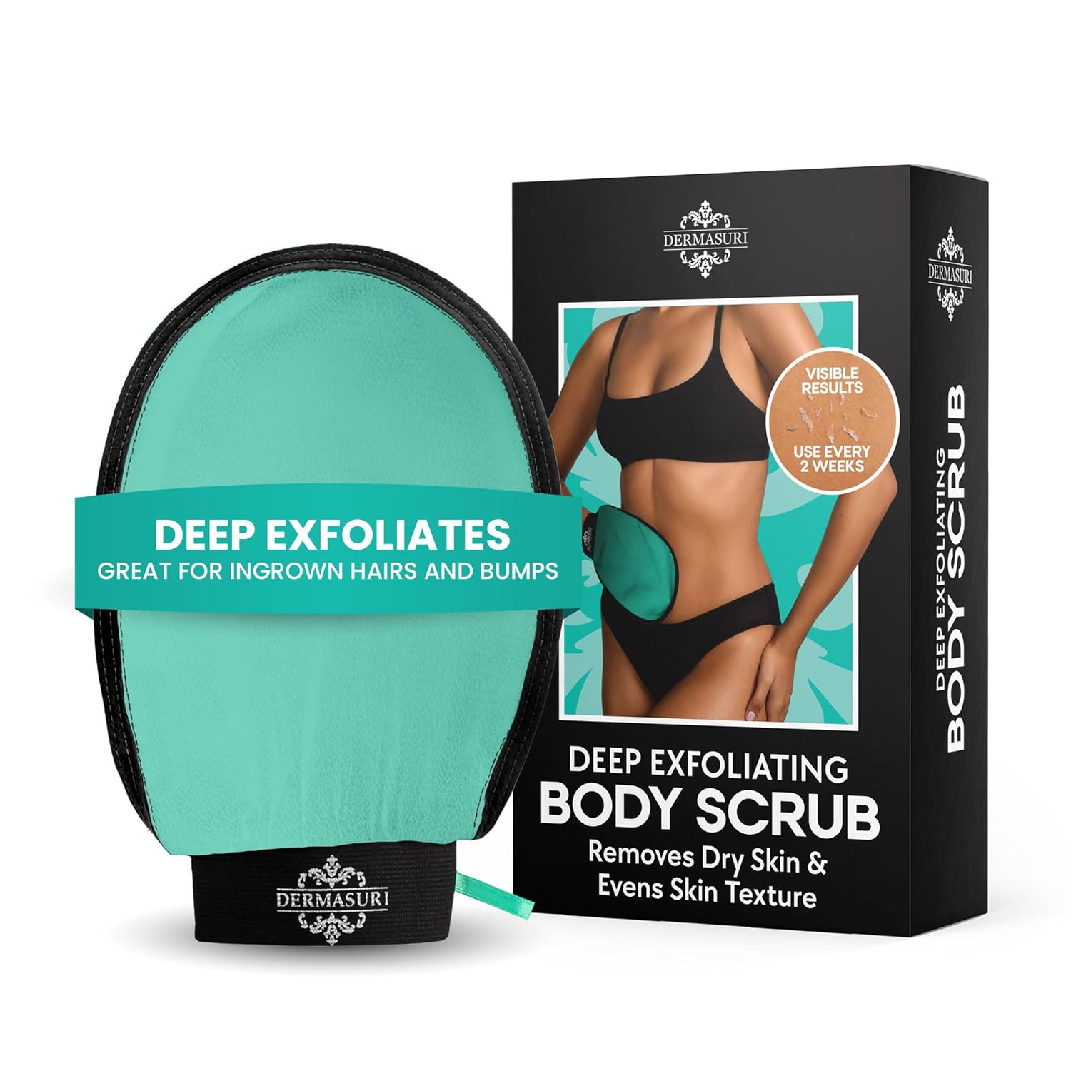 Detalle 2 de Dermasuri Deep Exfoliating Glove (2 Pack) – Korean Exfoliating Mitt & Body Scrubber