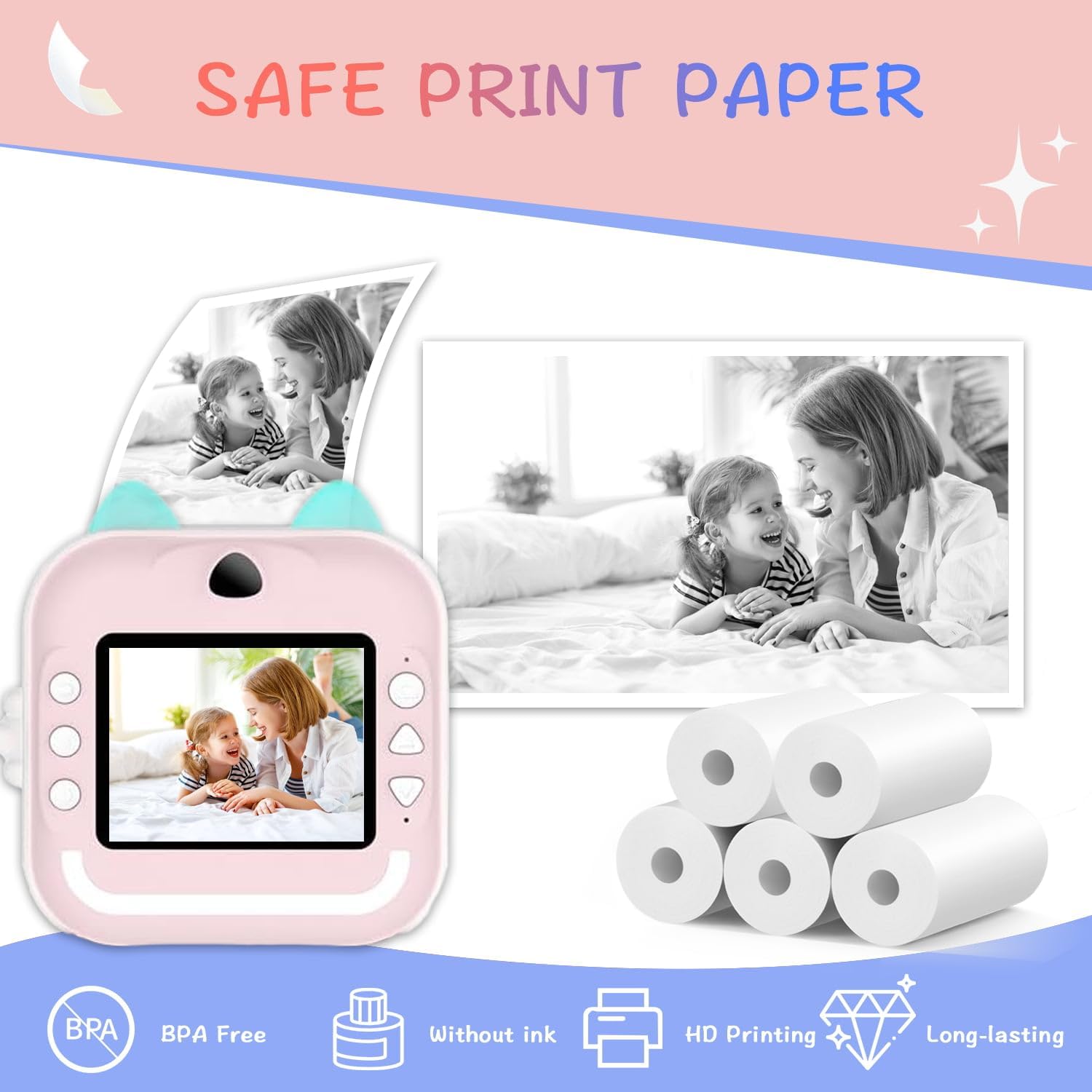 Detalle de MIARALA Instant Camera Paper Rolls, Thermal Paper