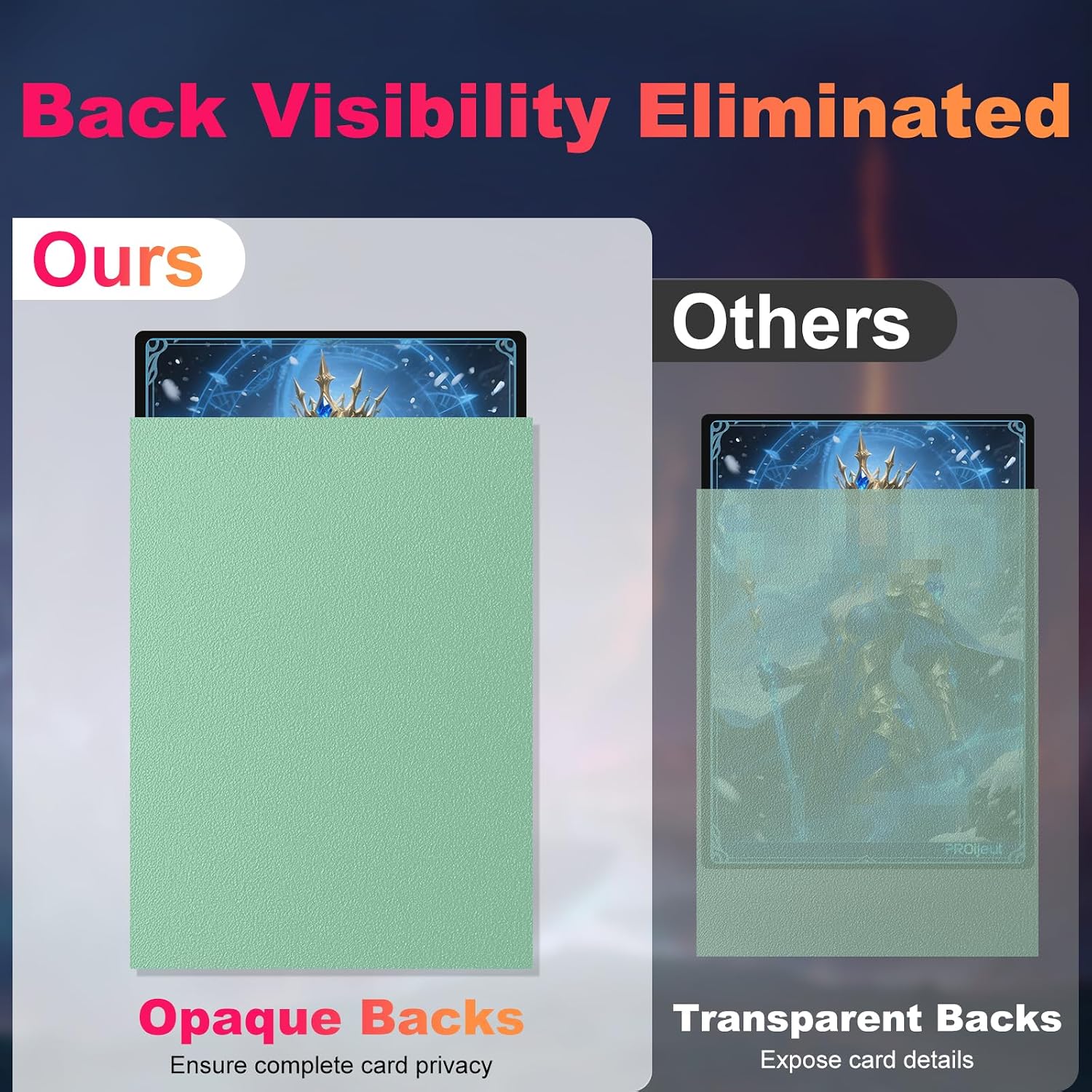 Detalle 2 de 1200 Pack Card Sleeves: Matte Dual Trading Card Sleeves with Opaque Back