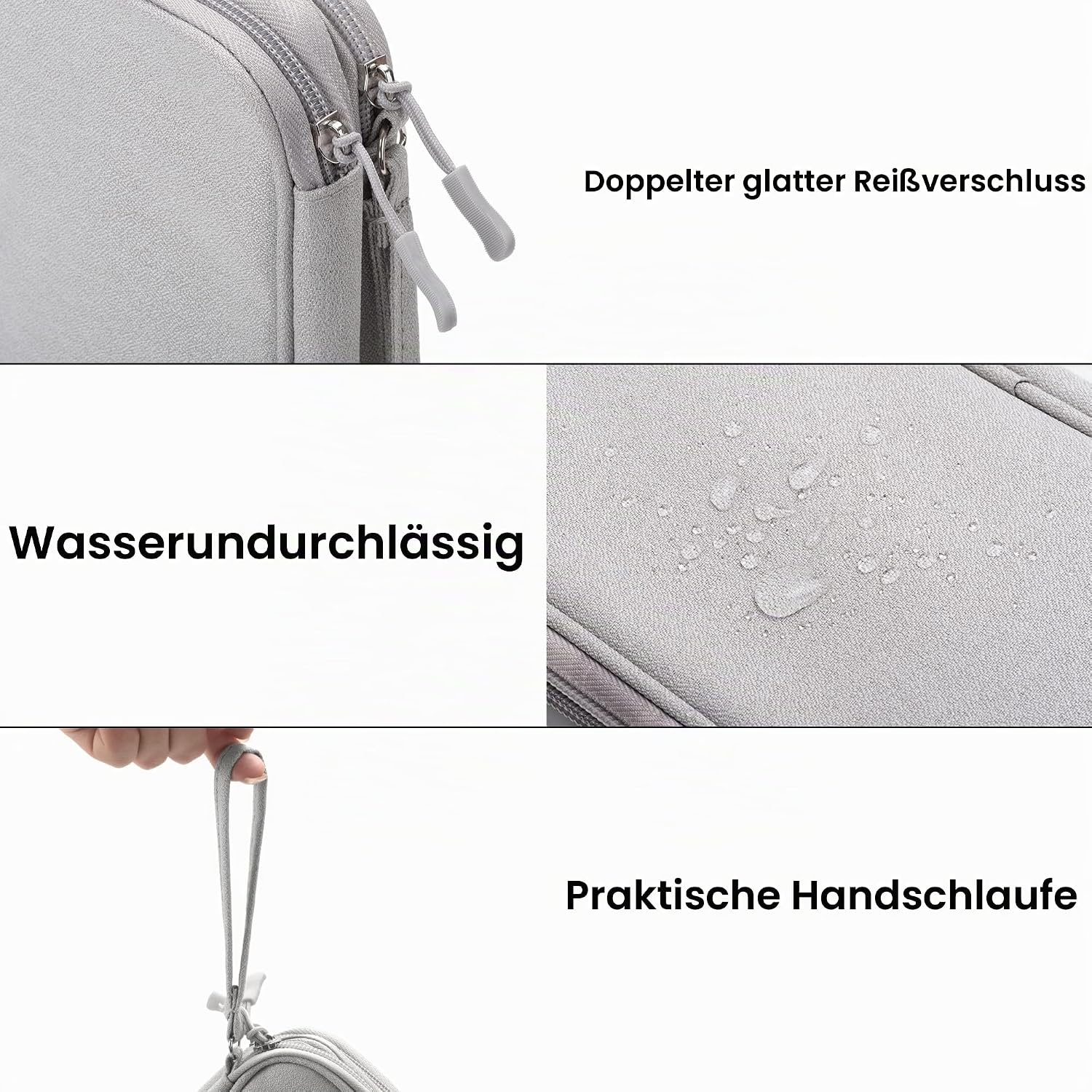 Detalle de Arae Elektronik Zubehör Organizer – Doppelschicht Kabeltasche, Grau