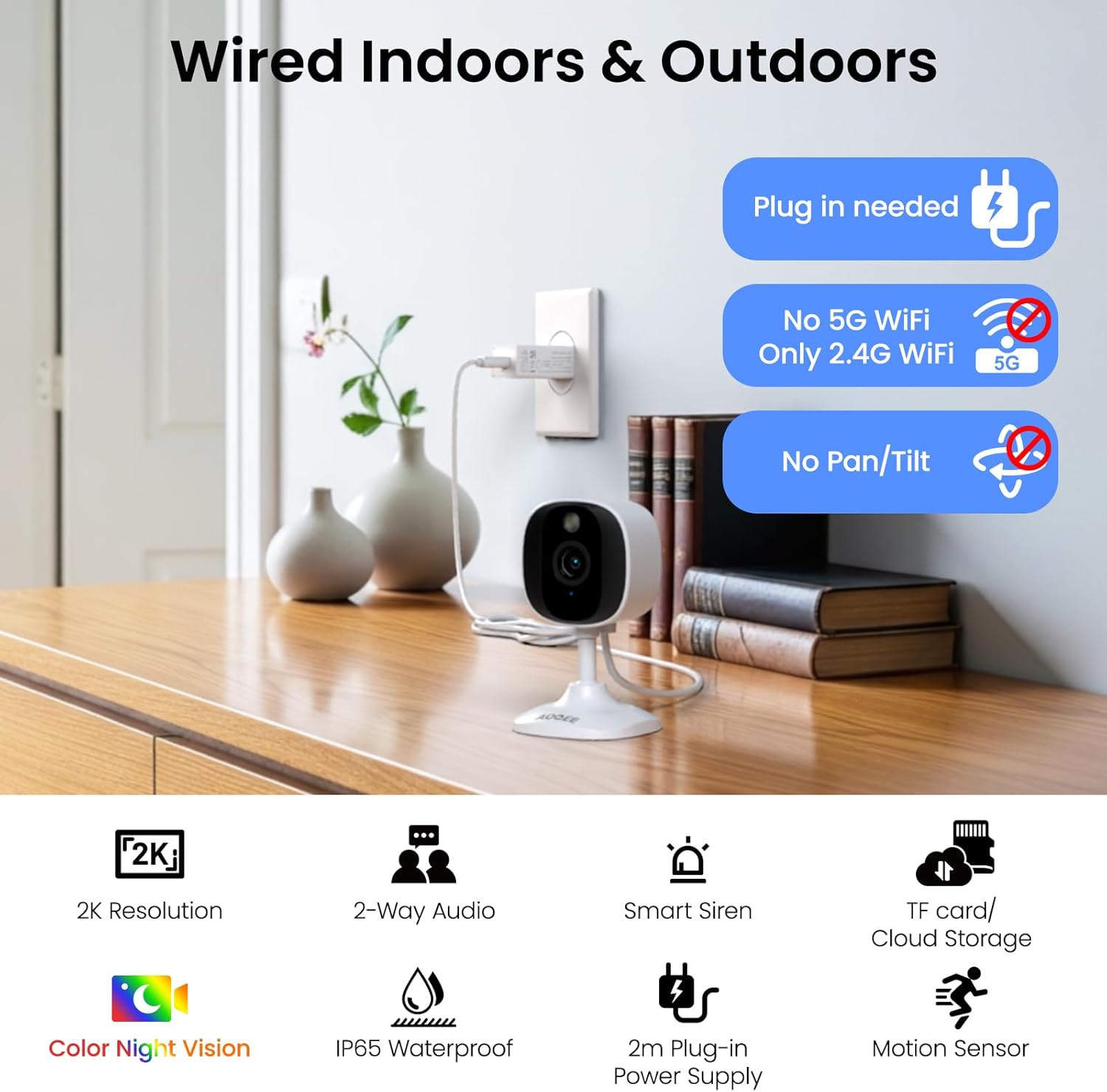 Thumbnail 1 de AOQEE C1 2K Home Security Camera 2-pack