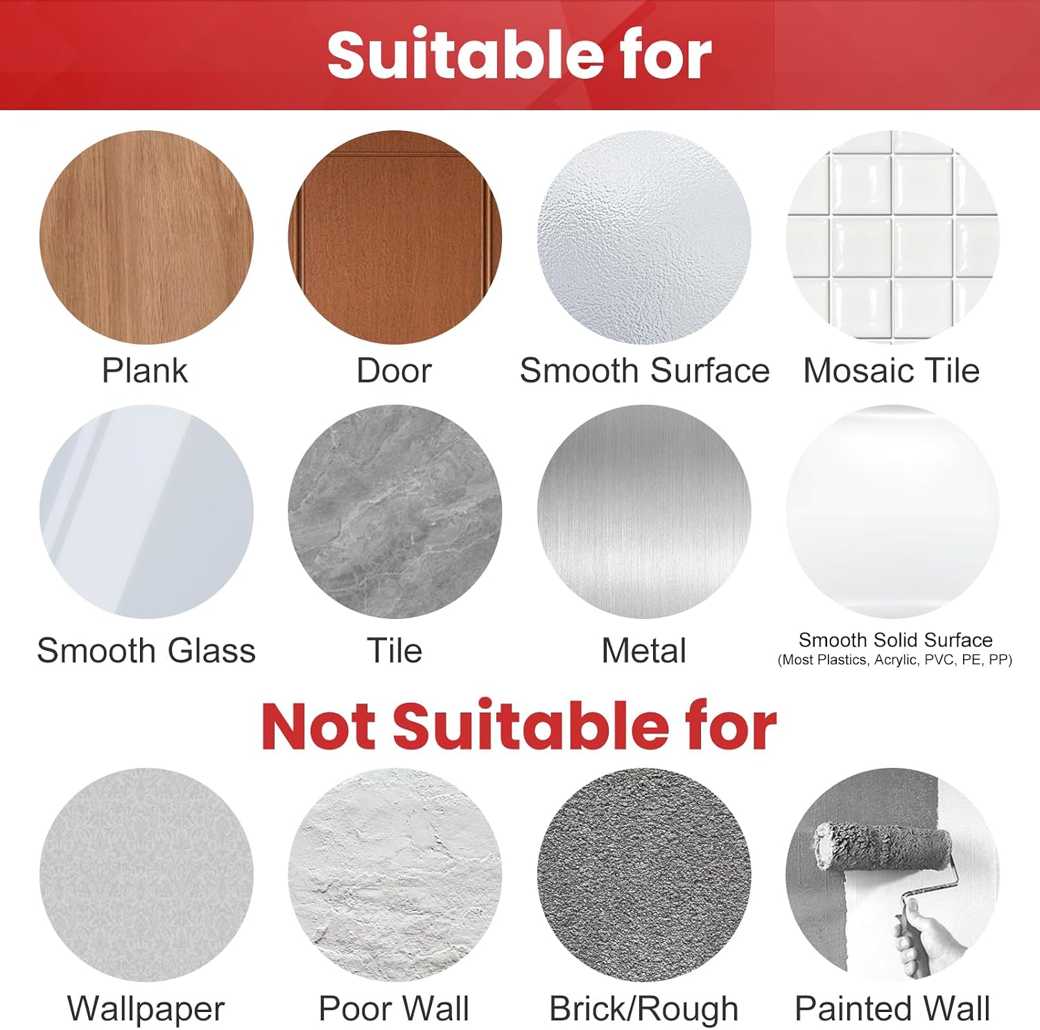 Detalle de Mondoshop Stainless Steel Self Adhesive Hooks (4 Pack) – Black, 5kg, Waterproof & Rustproof, No Drilling