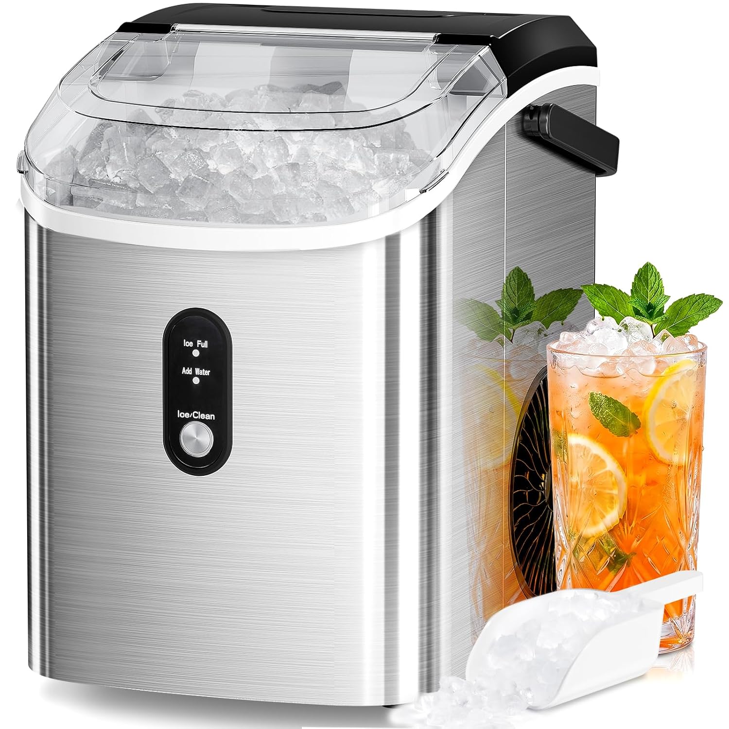 Detalle de Antarctic Star Nugget Ice Maker Countertop Ice Maker, 35 lb/24h, Self-Cleaning