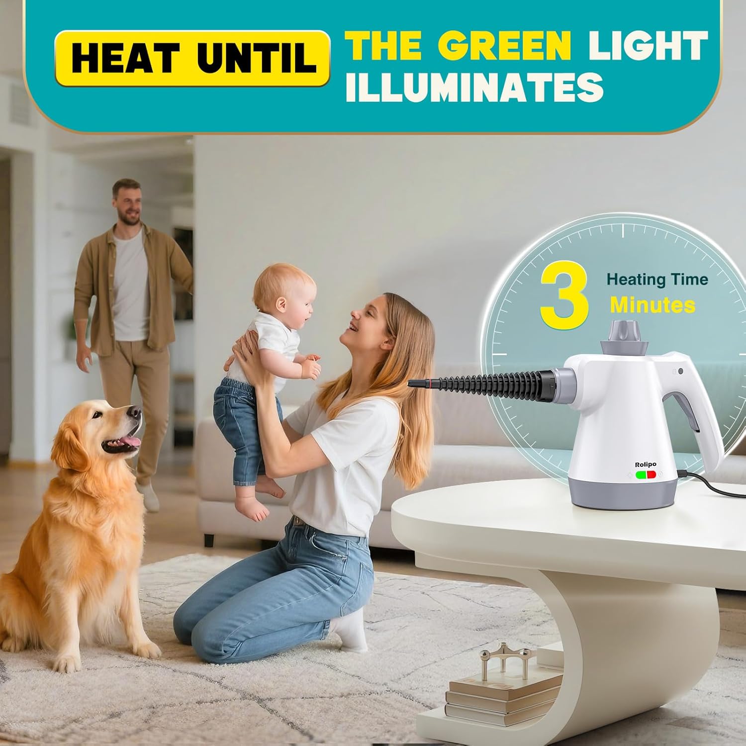 Thumbnail 6 de Rolipo Handheld Steam Cleaner (1050W) with 12 Accessories & Safety Lock