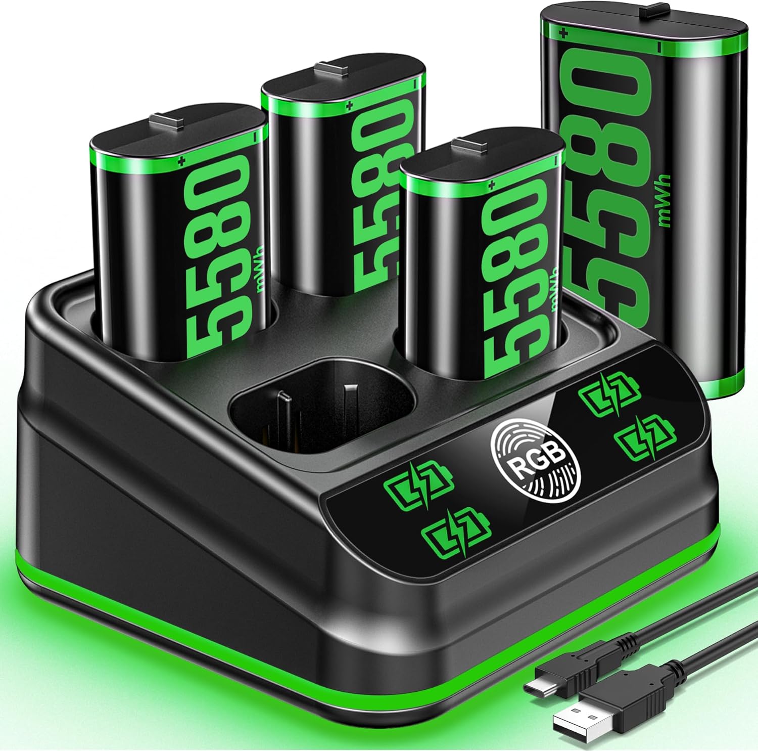 Detalle de Xbox One Controller Charger with 5580mWh Batteries