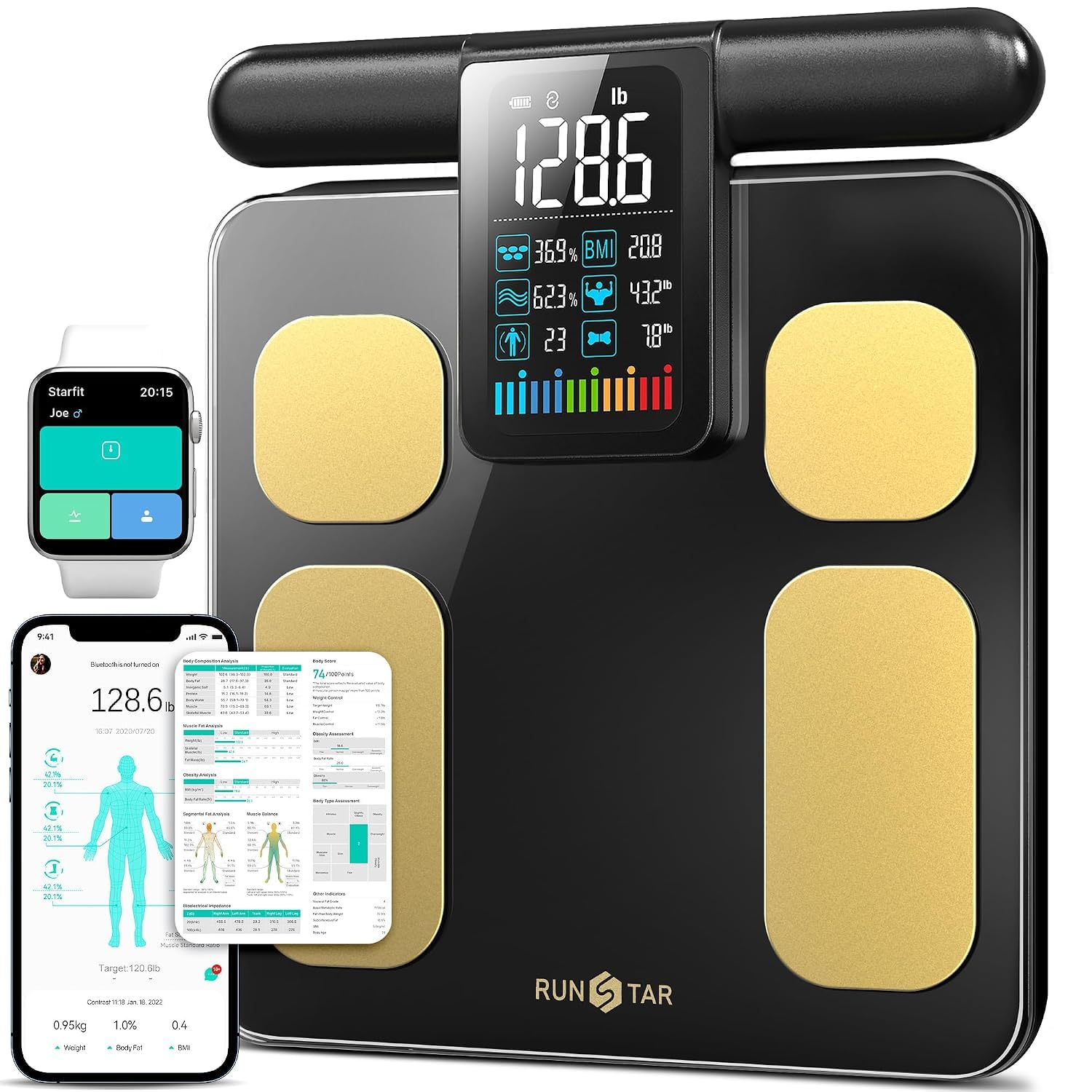 Detalle de RunStar body composition scale, 8 electrodes