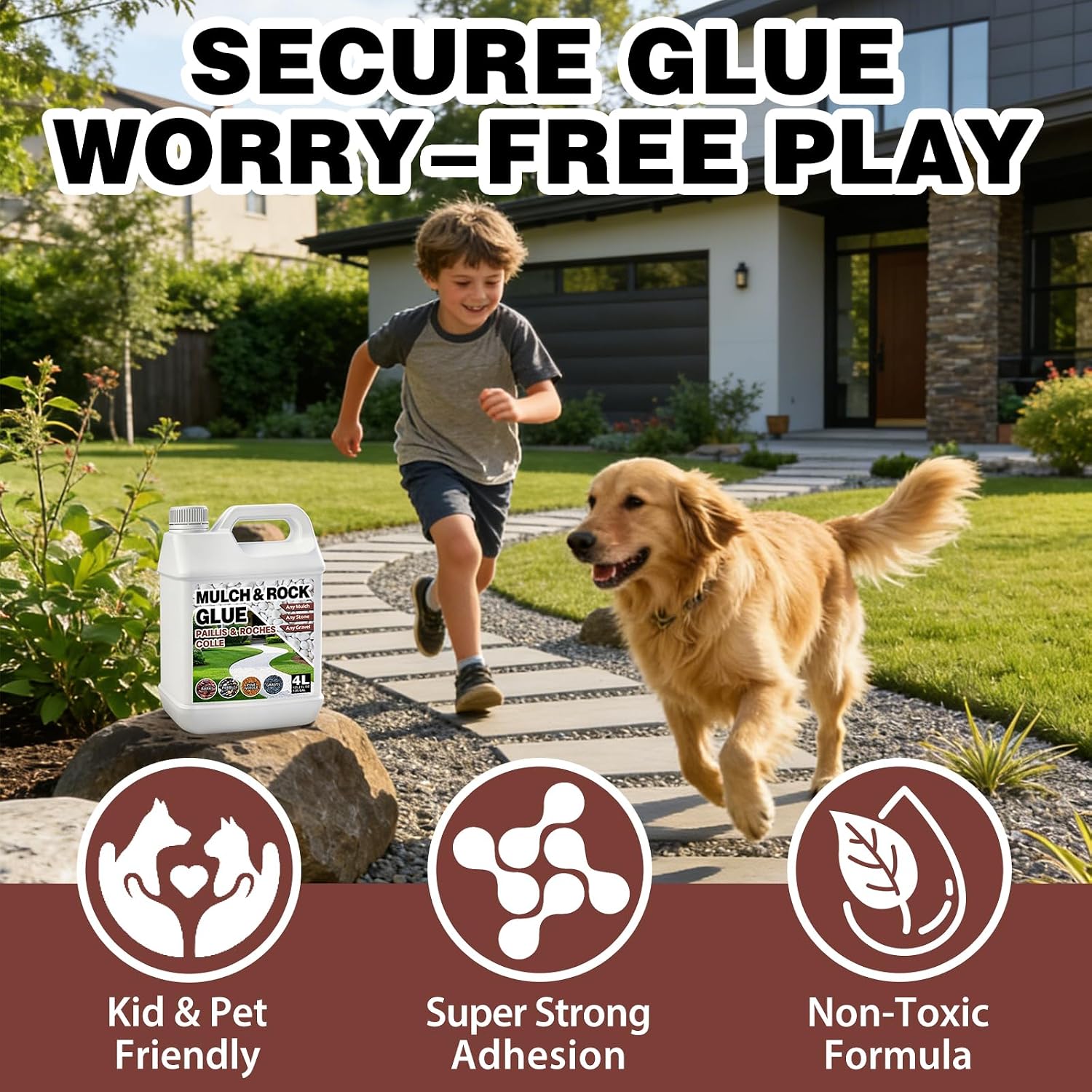 Detalle 1 de 3Free Mulch Glue for Landscaping, 4L/1.05Gal Fast-Drying Waterproof Binder