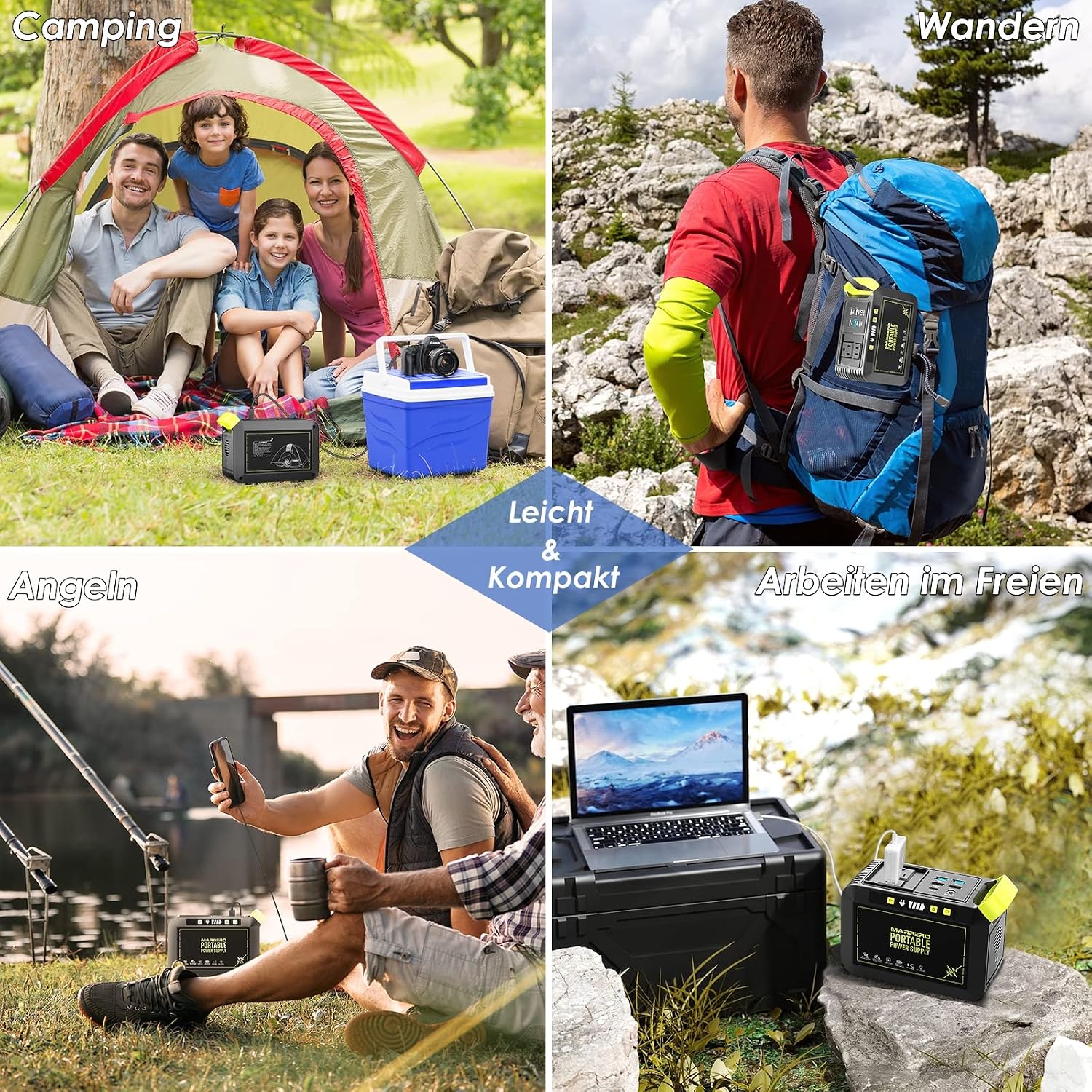 Thumbnail 3 de MARBERO Tragbare Powerstation 24.000 mAh (88,8 Wh) mit 80 W 230-V-Steckdose, USB-C & LED