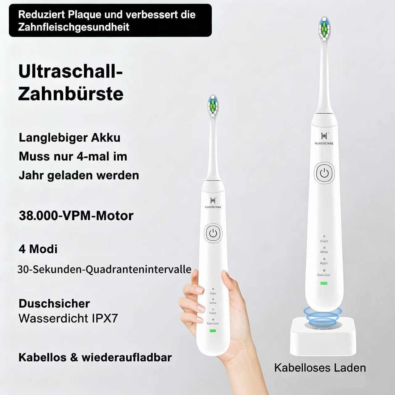Detalle de 2-in-1 Mundhygiene-Set: Munddusche & elektrische Zahnbürste (2000 mAh, IPX7, Reiseetui) – TÜV-geprüft