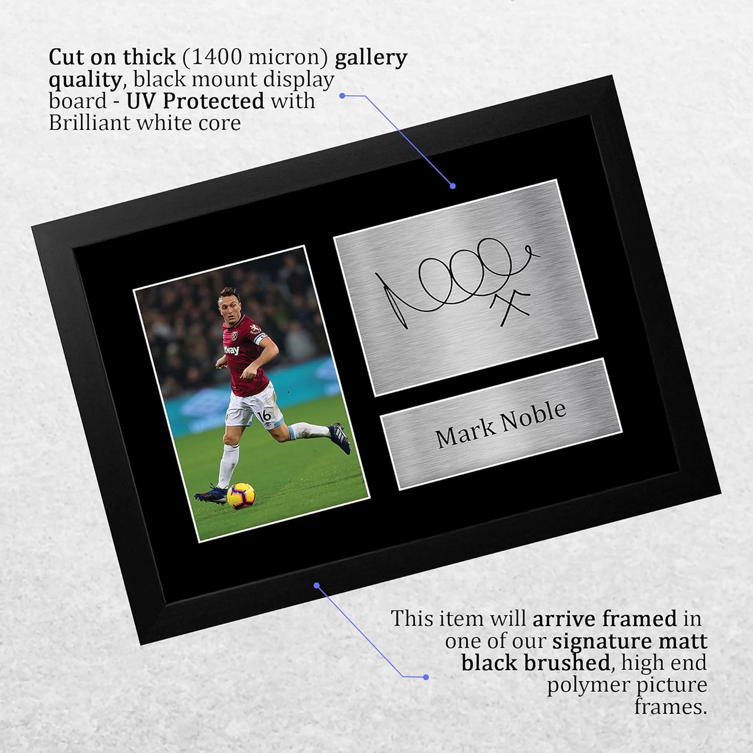 Thumbnail 2 de HWC Trading FR Mark Noble Gift Signed Framed A4 Print