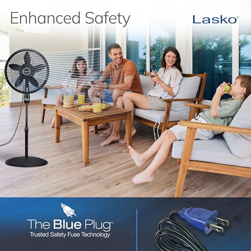 Thumbnail 5 de Lasko Cyclone Oscillating Pedestal Fan 1843 - Adjustable to 54" in Black