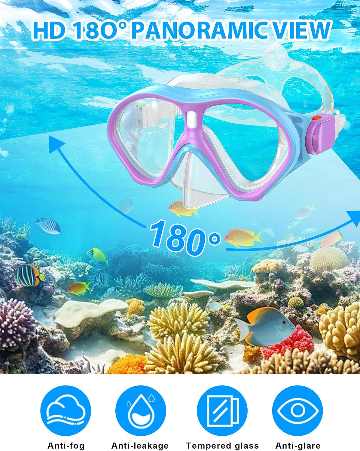 Thumbnail 2 de Gintenco Kids Snorkel Set: Dry Top Mask, Panoramic View, and Safe Start to Underwater Fun
