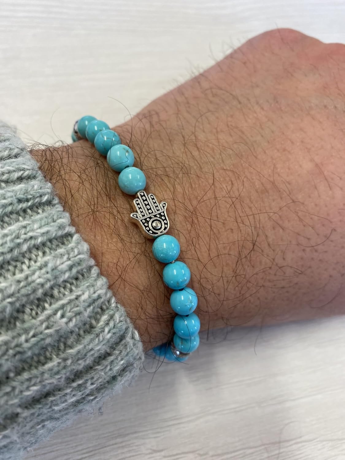 Detalle 2 de 10:10 Bracciale mano di Fatima con pietra 6 mm