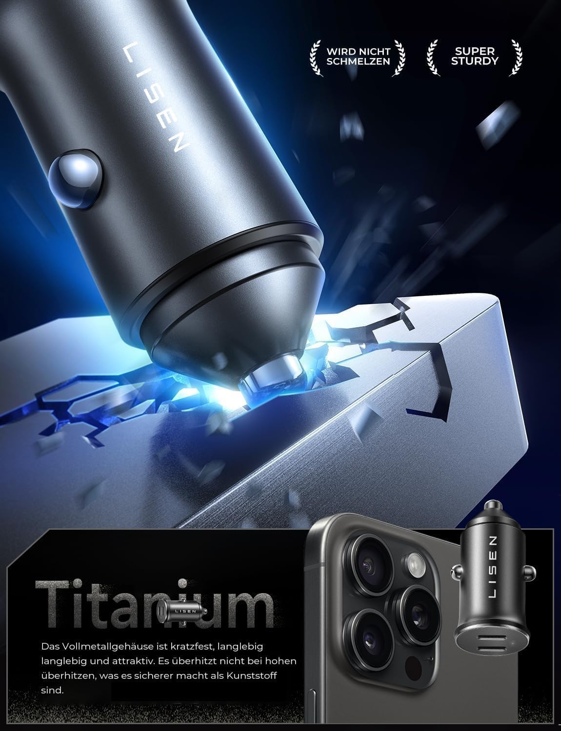 Thumbnail 6 de LISEN 90W Autoladegerät USB C