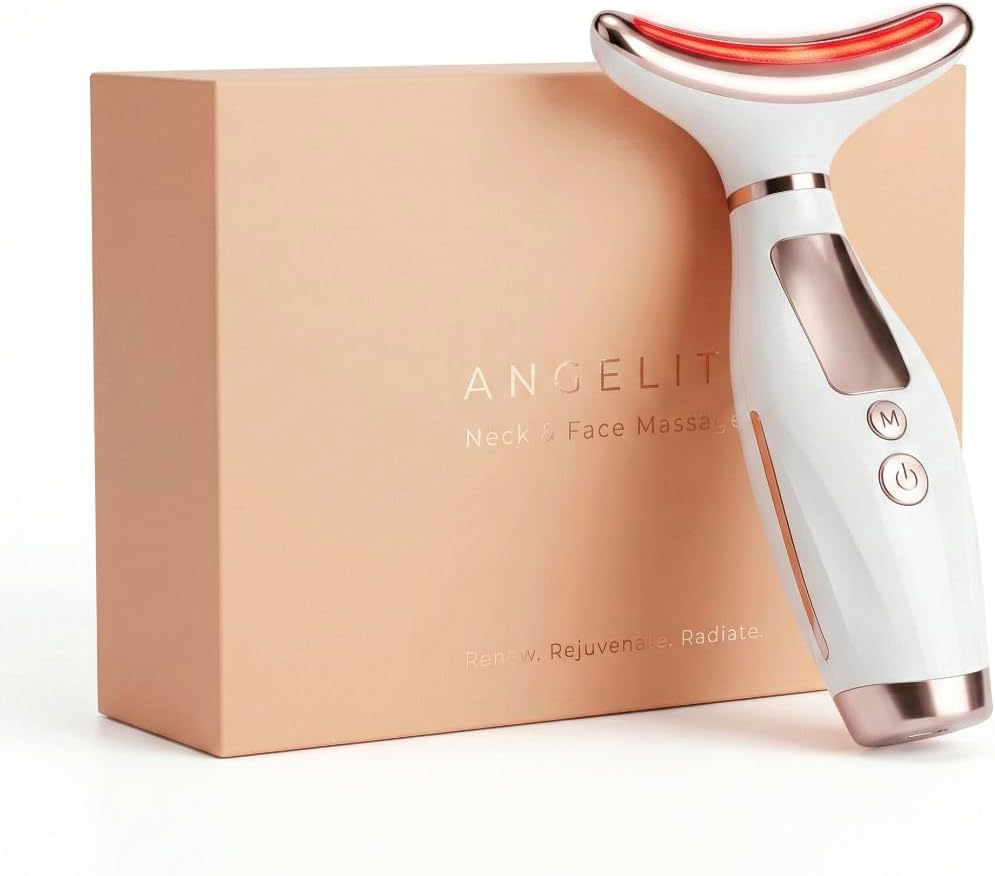 Massaggiatore Viso Angelite con LED, calore e vibrazione per lifting e rassodare