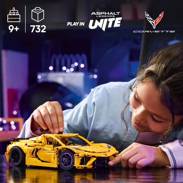 Detalle de LEGO Technic Chevrolet Corvette Stingray 42205 – detailreicher Sportwagen für Sammler