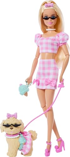 Thumbnail 4 de Barbie Twinning Looks: Muñeca con perrito y conjunto vichy rosa a juego