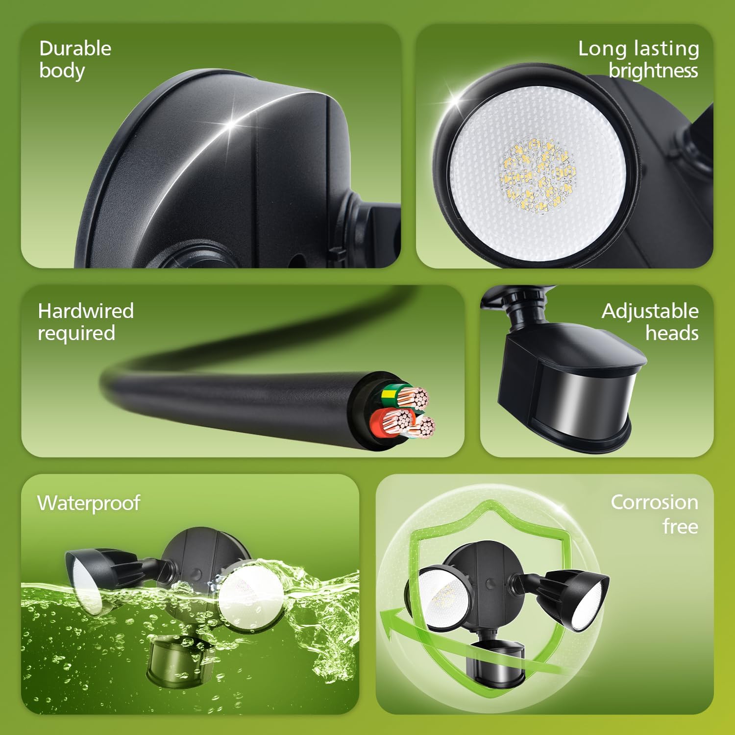Thumbnail 1 de Philips 21W 3000 lm LED Security Light Outdoor with PIR Motion Sensor (2 Heads, 4 Modes) – 5000K