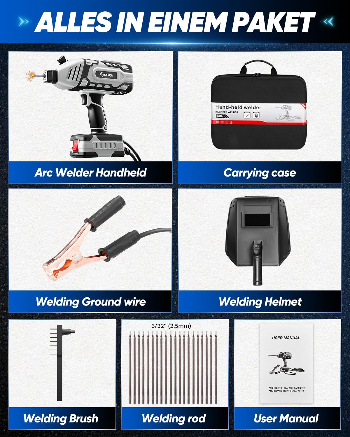 Thumbnail 6 de Saker Portable 220V Welder 20–120A IGBT Inverter