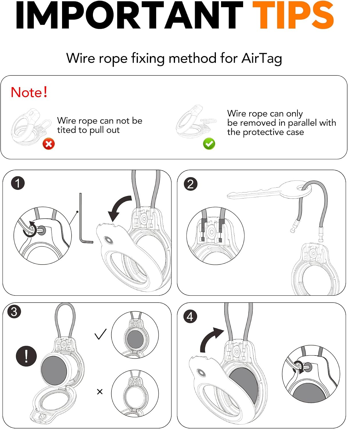 Thumbnail 5 de Apple AirTag Holder Case 4-Pack keychain 🔑