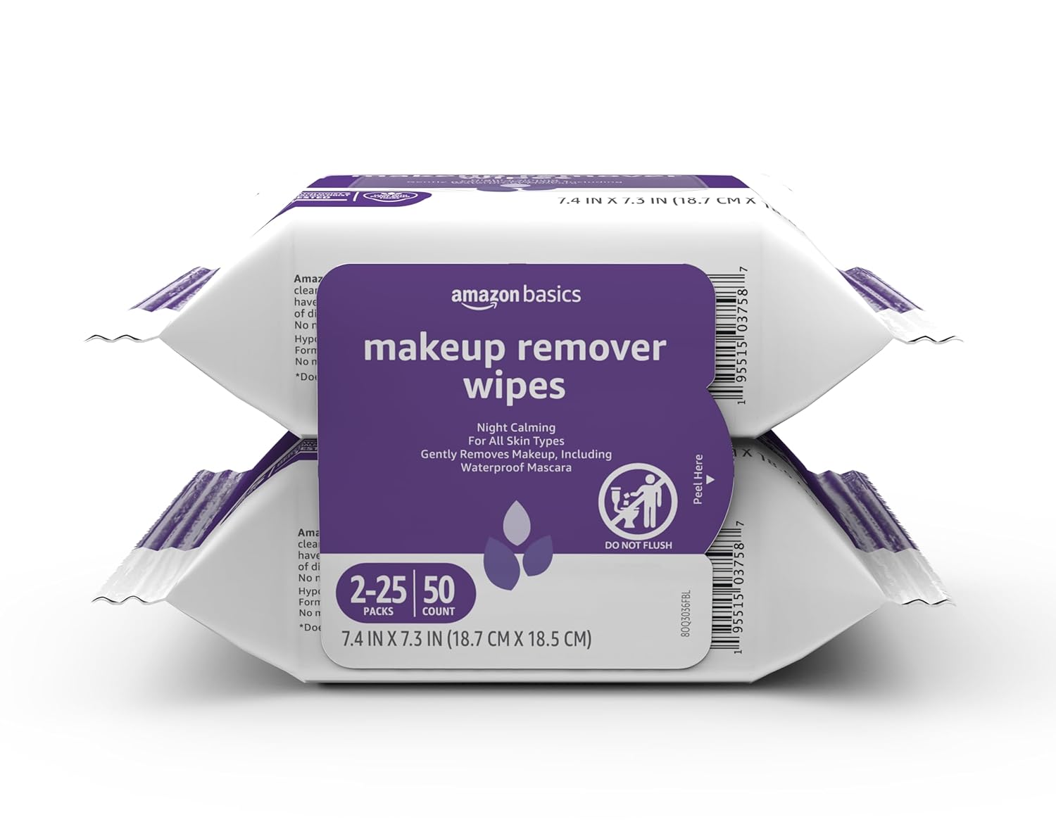 Thumbnail 5 de Amazon Basics Makeup Remover Wipes (Alcohol-Free, Fragrance-Free), 25 Count Pack of 2