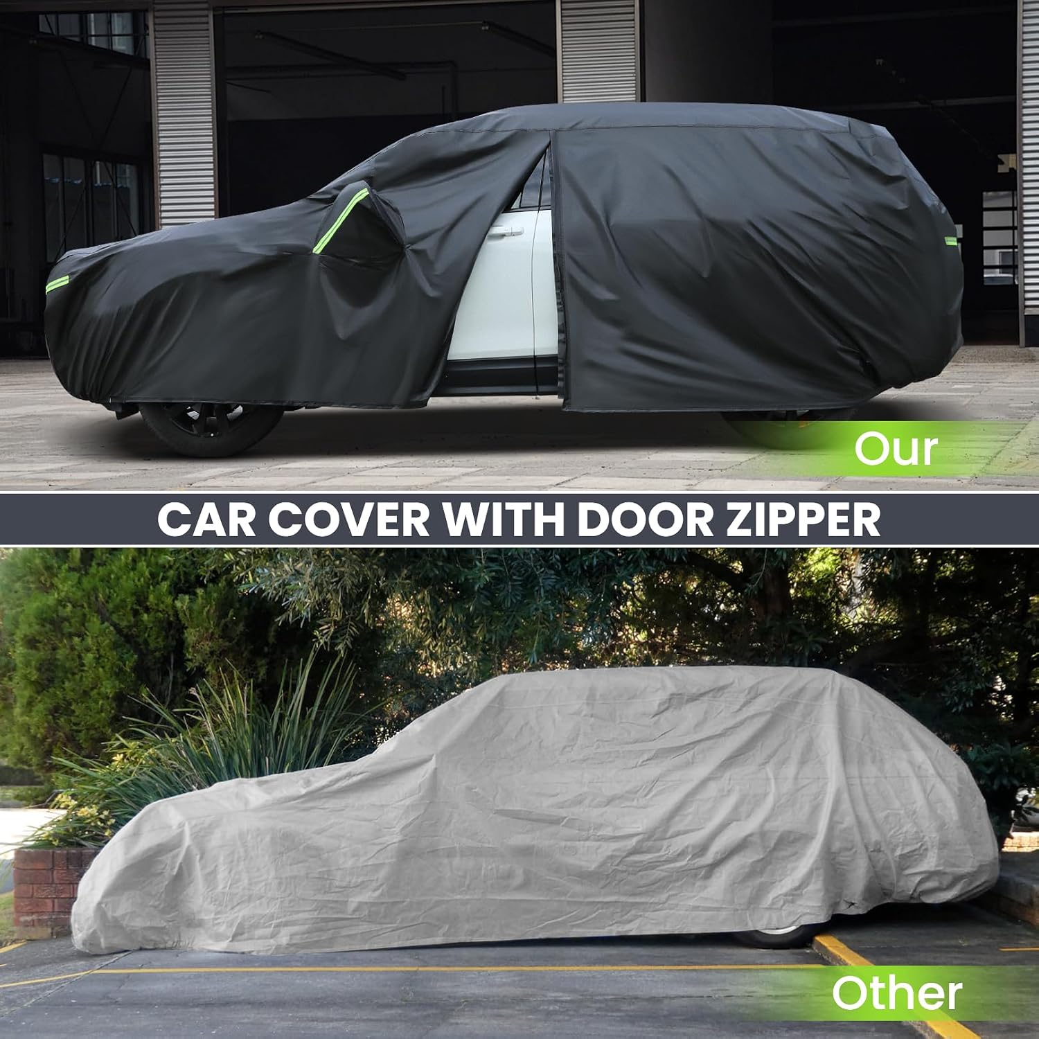 Thumbnail 2 de Sailnovo Heavy Duty SUV Car Cover: Universal 191-200 inches, All-Weather Waterproof with Zipper Access