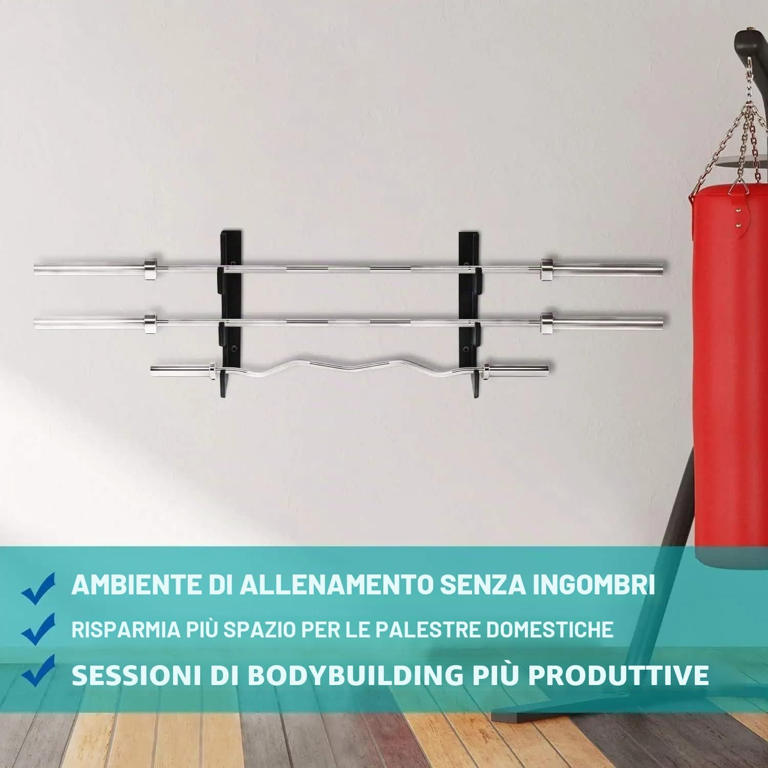 Detalle 2 de Yes4All Supporto orizzontale per bilancieri 20 kg 🏋