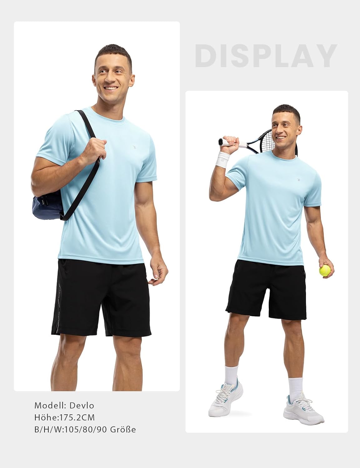 Detalle de Rdruko Funktionsshirt Herren – UV-Schutz, atmungsaktiv und vielseitig