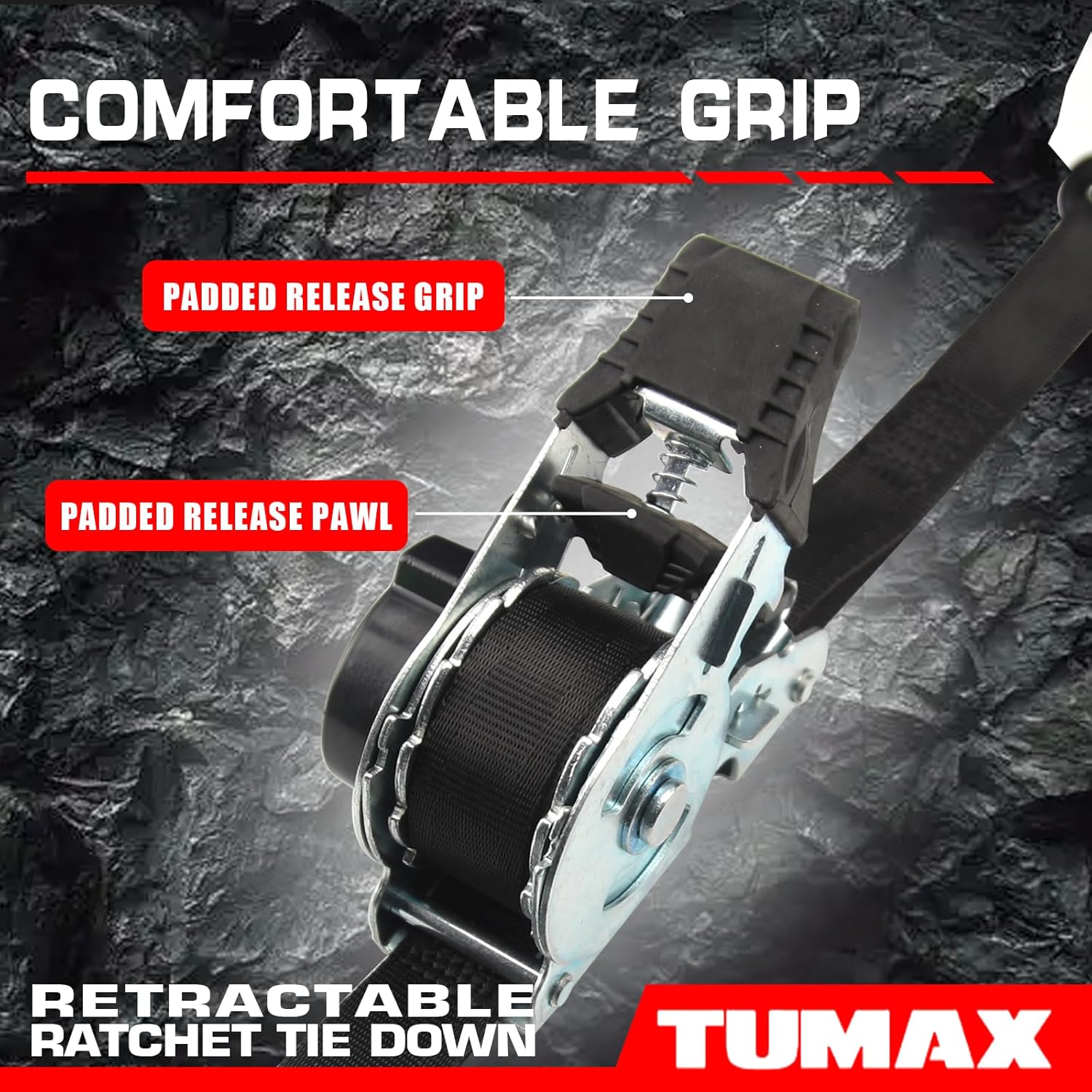 Thumbnail 2 de TUMAX Retractable Ratchet Straps (2-Pack) with S-Hooks