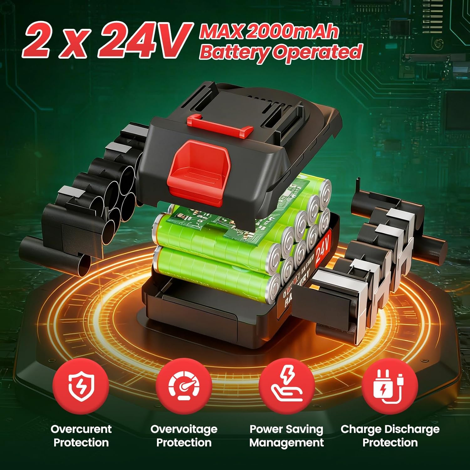 Detalle de Cordless Weed Trimmer with 2.0Ah Batteries