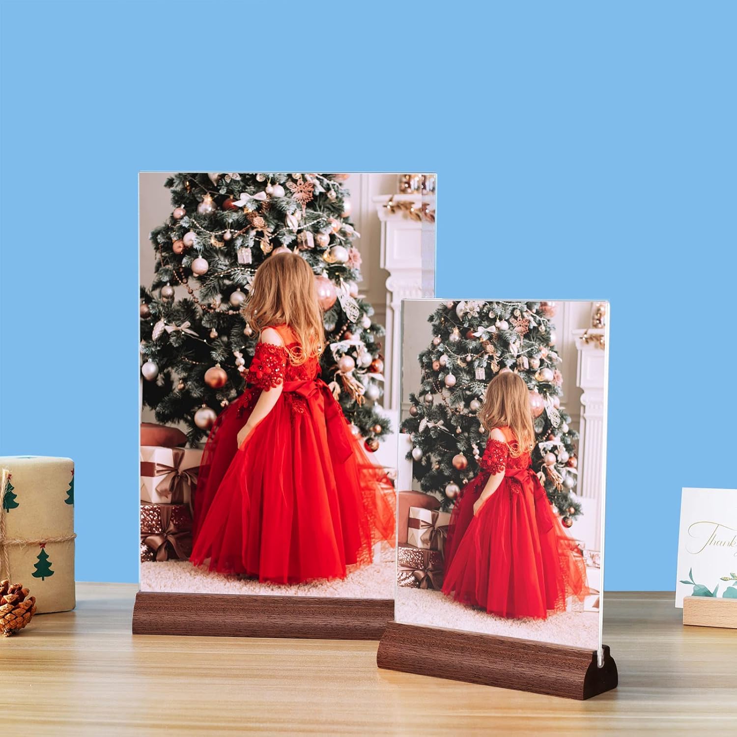 Thumbnail 5 de Lot de 8 présentoirs menu A4 Srvnpioy en acrylique et bois pour tables