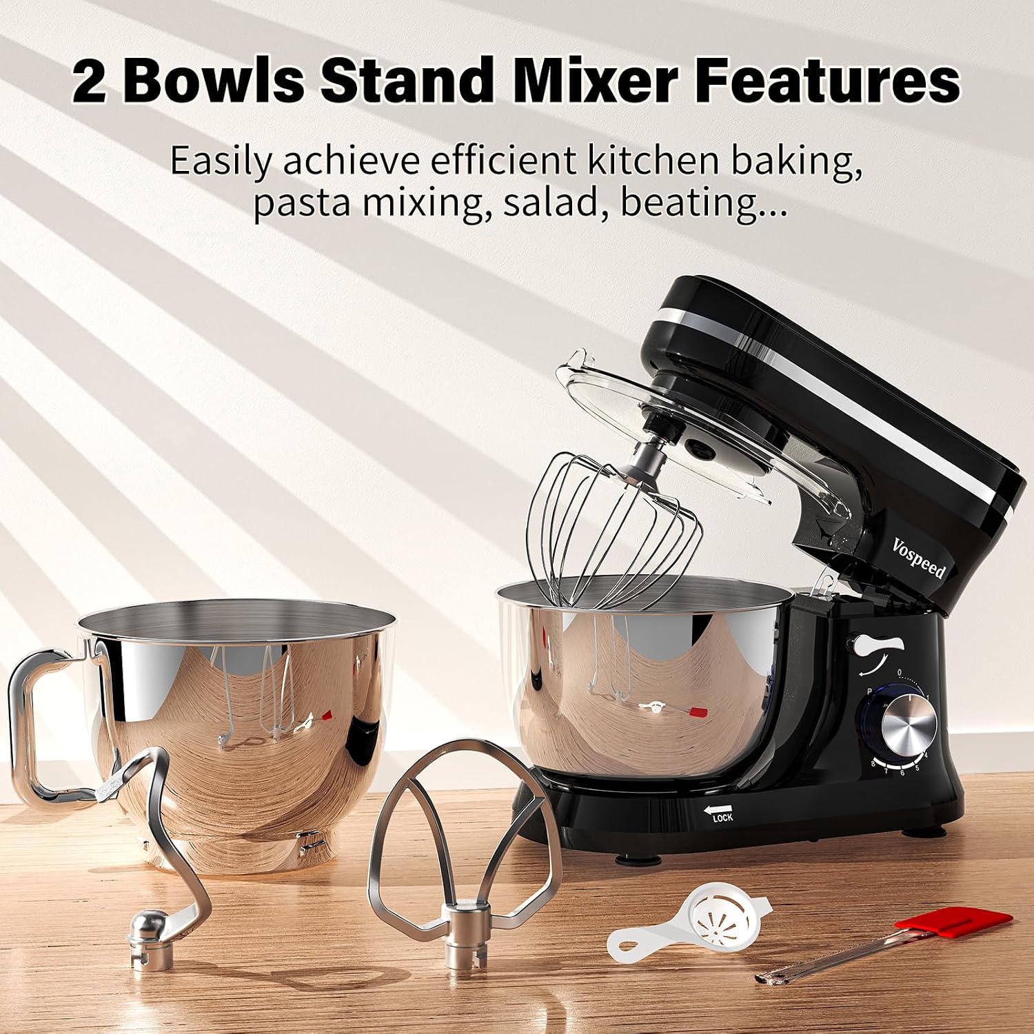 Thumbnail 2 de Vospeed Stand Mixer 4.5L+5L Bowls