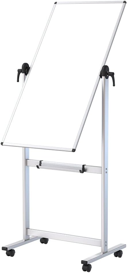 Thumbnail 1 de VIZ-PRO Lavagna Bianca Mobile con Supporto – Doppia Faccia, Cornice in Alluminio 120 x 60 cm