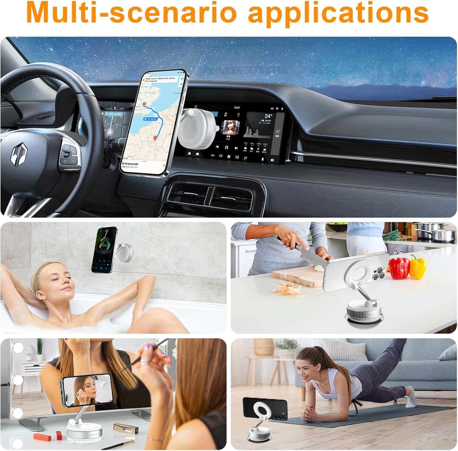 Thumbnail 5 de Astriva Maglock Vacuum Magnetic Phone Mount: 360° Rotating Car Holder with Ultra-Foldable Design