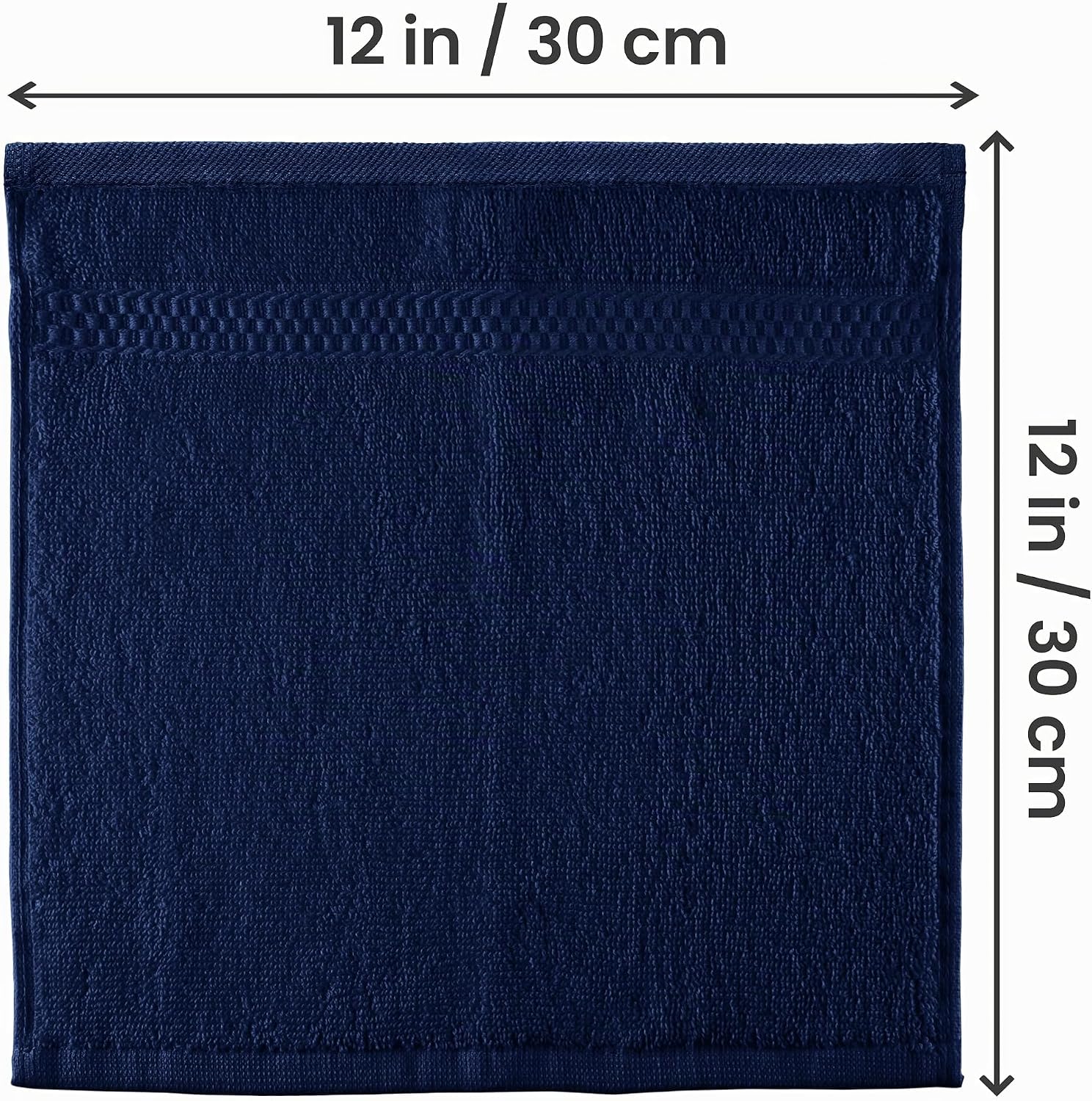 Detalle 2 de Utopia Towels Set da 12 Asciugamani Viso Premium 30x30 cm in Cotone 100% Blu Marino