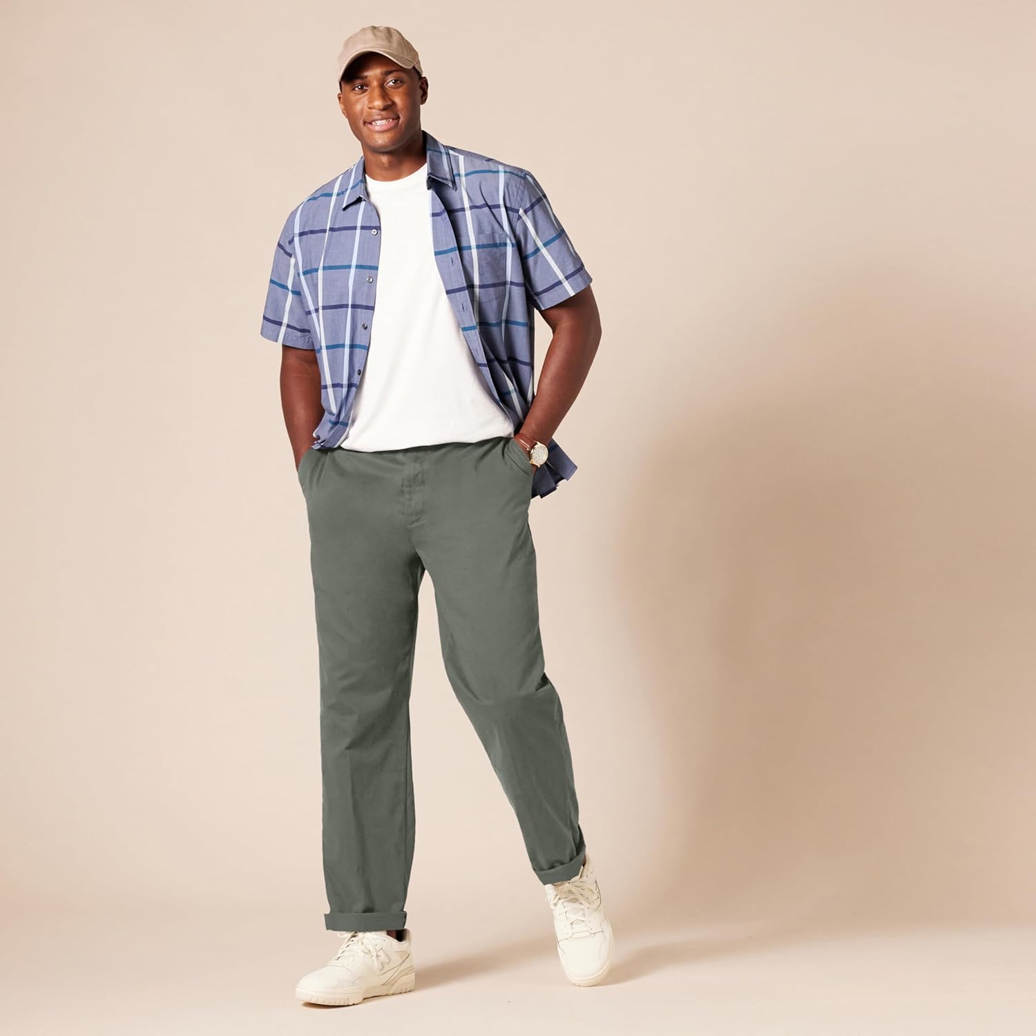 Thumbnail 6 de Amazon Essentials Men's Classic-Fit Wrinkle-Resistant Flat-Front Chino Trousers (Big & Tall)