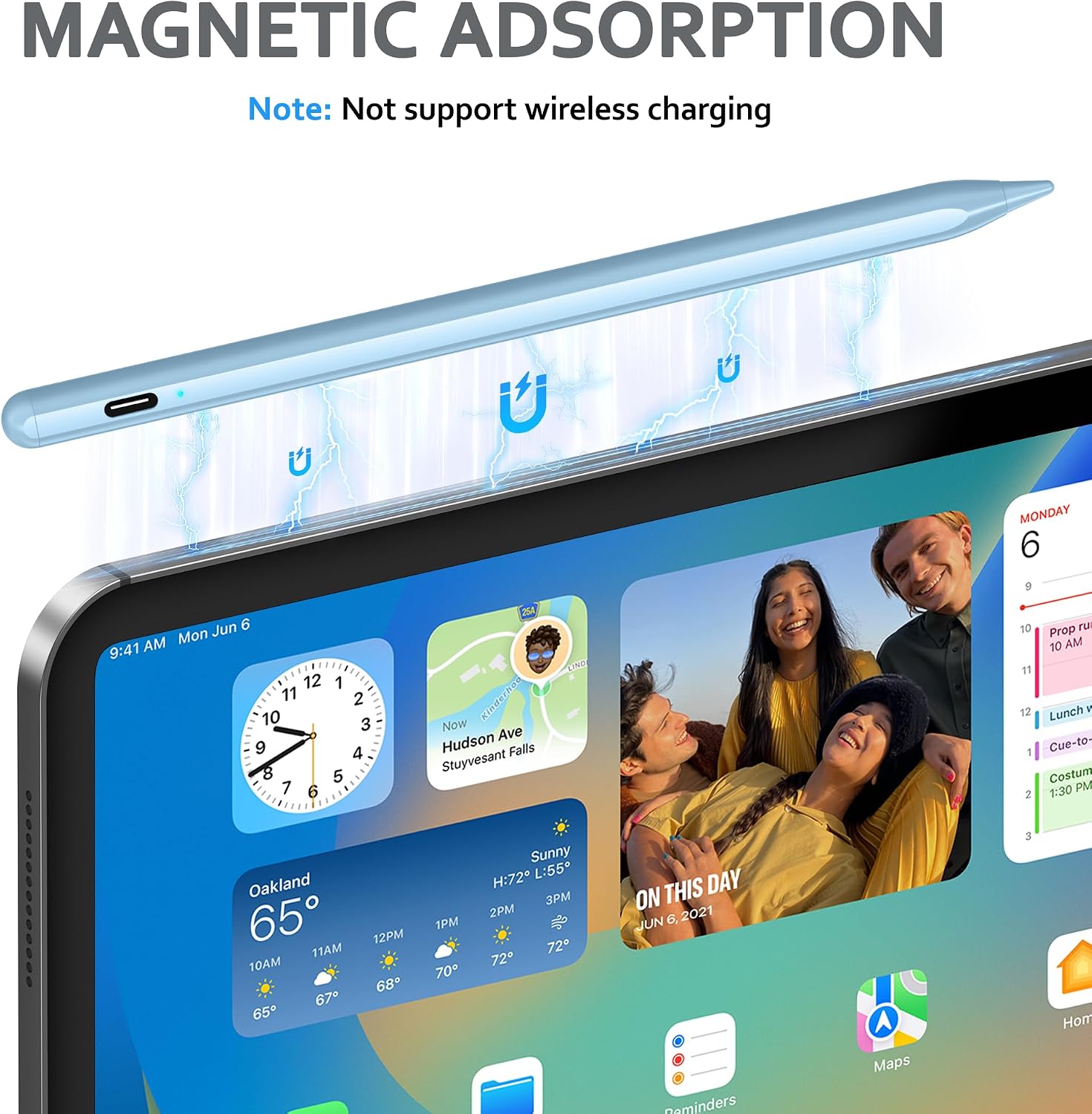 Detalle 2 de DRYMOKINI Rechargeable Universal Stylus Pen for Touch Screens (USB-C) — Blue