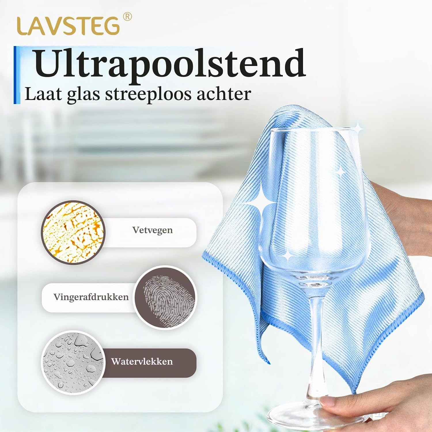 Thumbnail 4 de LAVSTEG LFST-CS-LAN-6pcs glasdoeken, 6 stuks, 30 x 30 cm, pluisvrij
