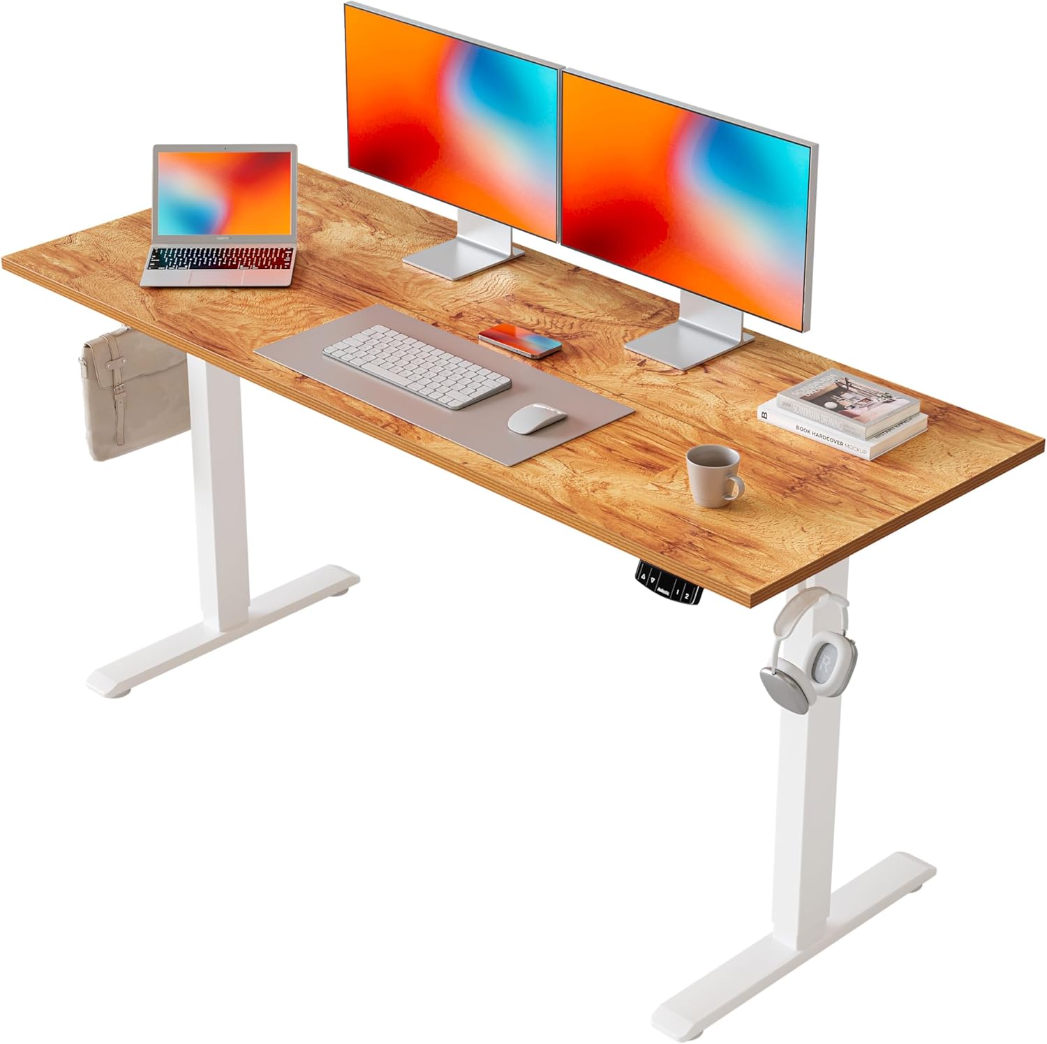Detalle de Agilestic Electric Standing Desk 140 x 60 cm: Height Adjustable Sit-Stand Desk for Home Office