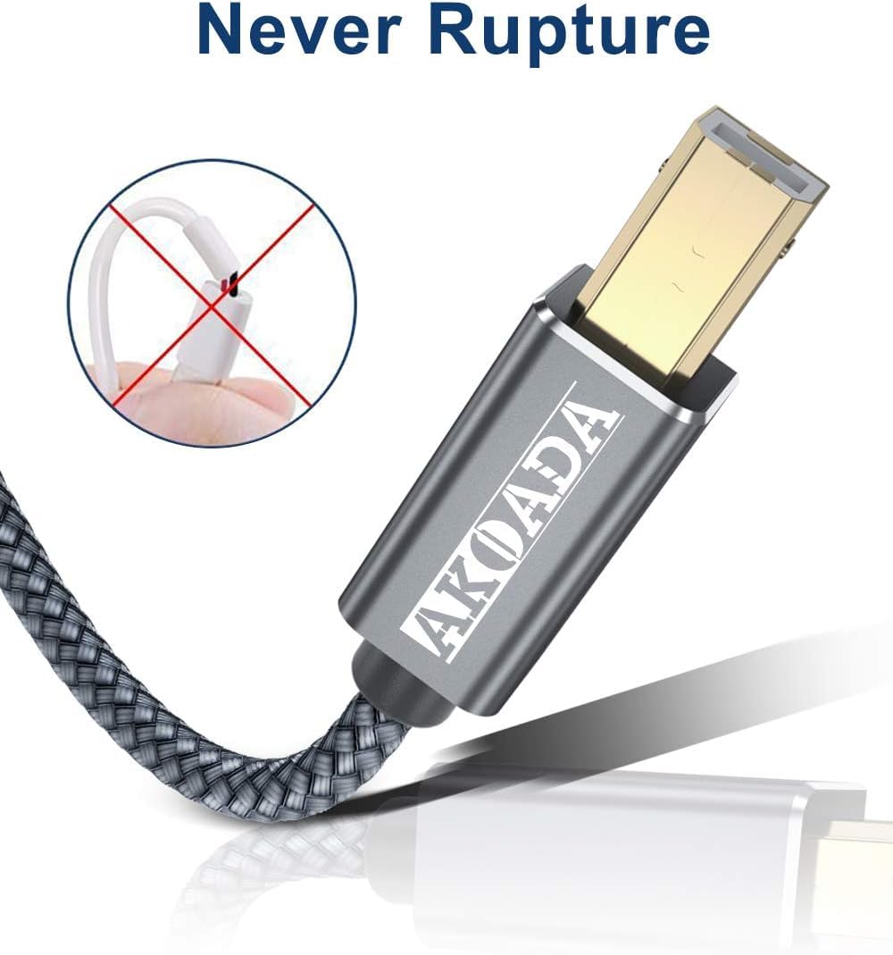 Thumbnail 5 de AkoaDa USB Druckerkabel 10ft – USB 2.0 B zu A Kabel für HP, Canon, Dell, Epson, Lexmark, Xerox u. a.