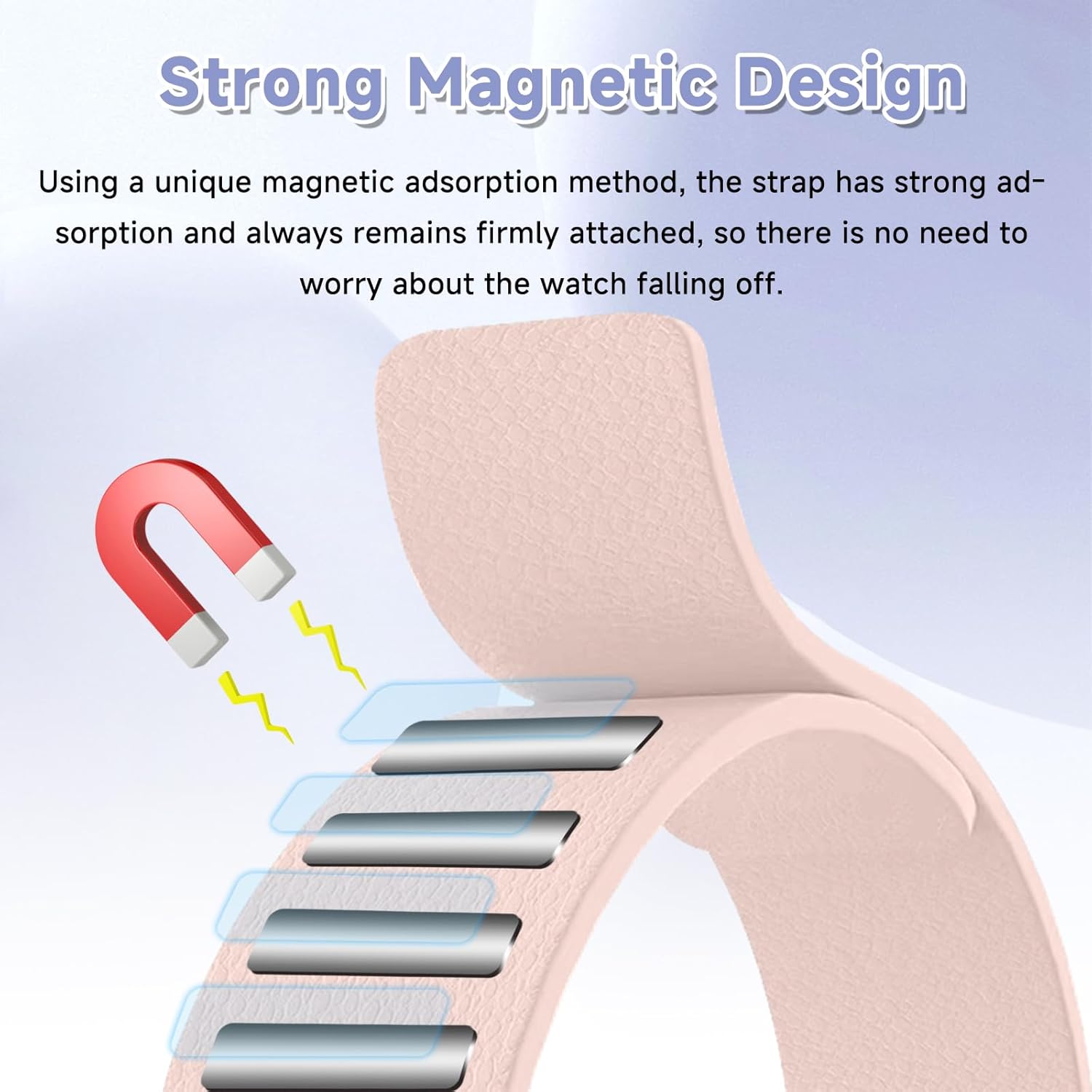 Thumbnail 2 de CiimWaa Magnet-Silikonarmband 22 mm (rosa) – Ersatzband mit Magnetverschluss für Smartwatches