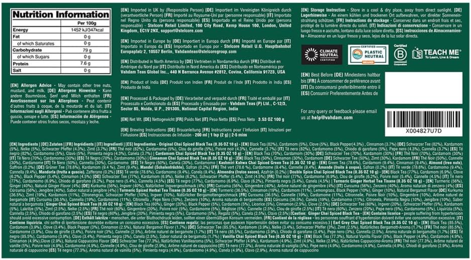 Thumbnail 8 de VAHDAM Té Chai de Regalo con 10 Sabores 🫖