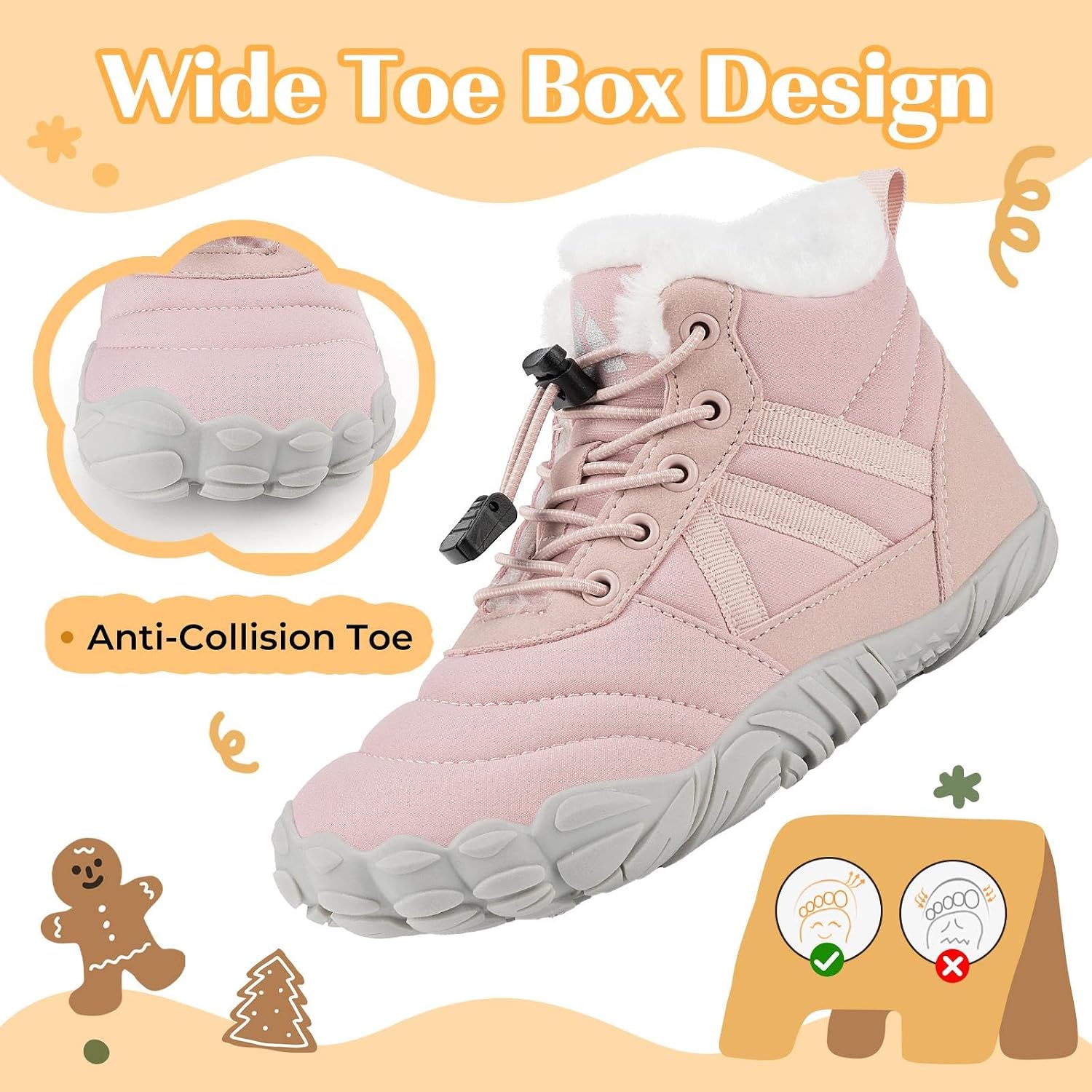 Detalle 2 de Mishansha Scarpe Bambini Invernali Antiscivolo Gr.25