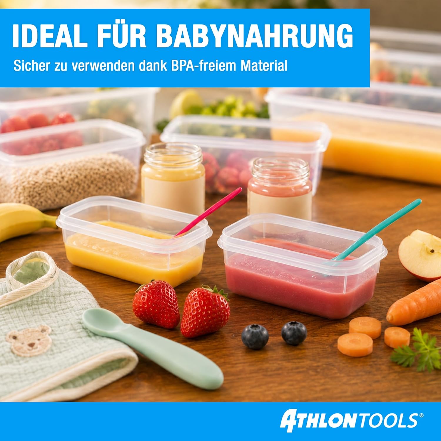 Thumbnail 3 de ATHLON TOOLS 4x 3L Frischhaltedosen-Set (Gastro-Qualität), 100% luftdicht & auslaufsicher, BPA-frei