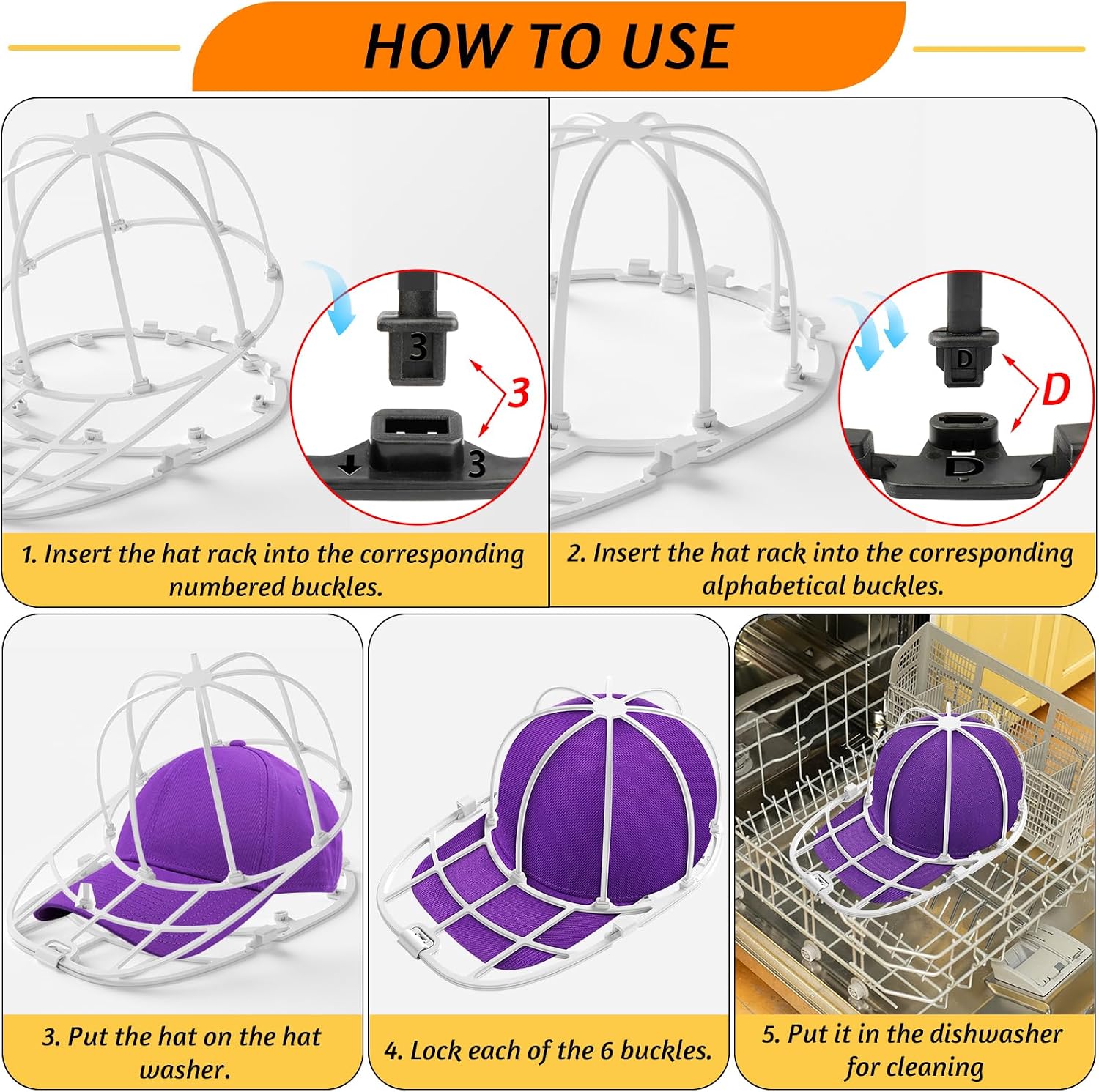 Detalle de Hat Washer for Washing Machine Hat Washer Cage — Basebal Cap Cleaner
