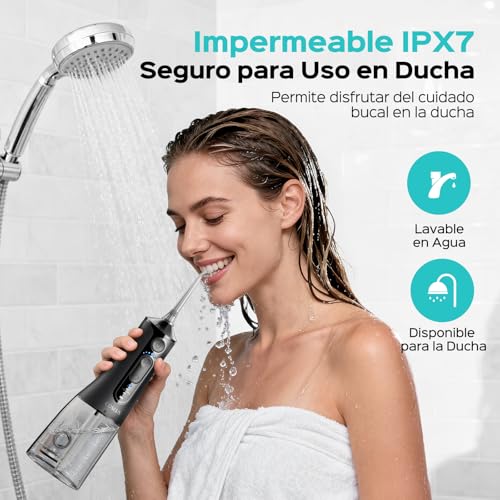 Thumbnail 7 de COSLUS C51 irrigador dental bucal portátil inalámbrico con 3 modos, 18 niveles y depósito de 300 ml (IPX7)