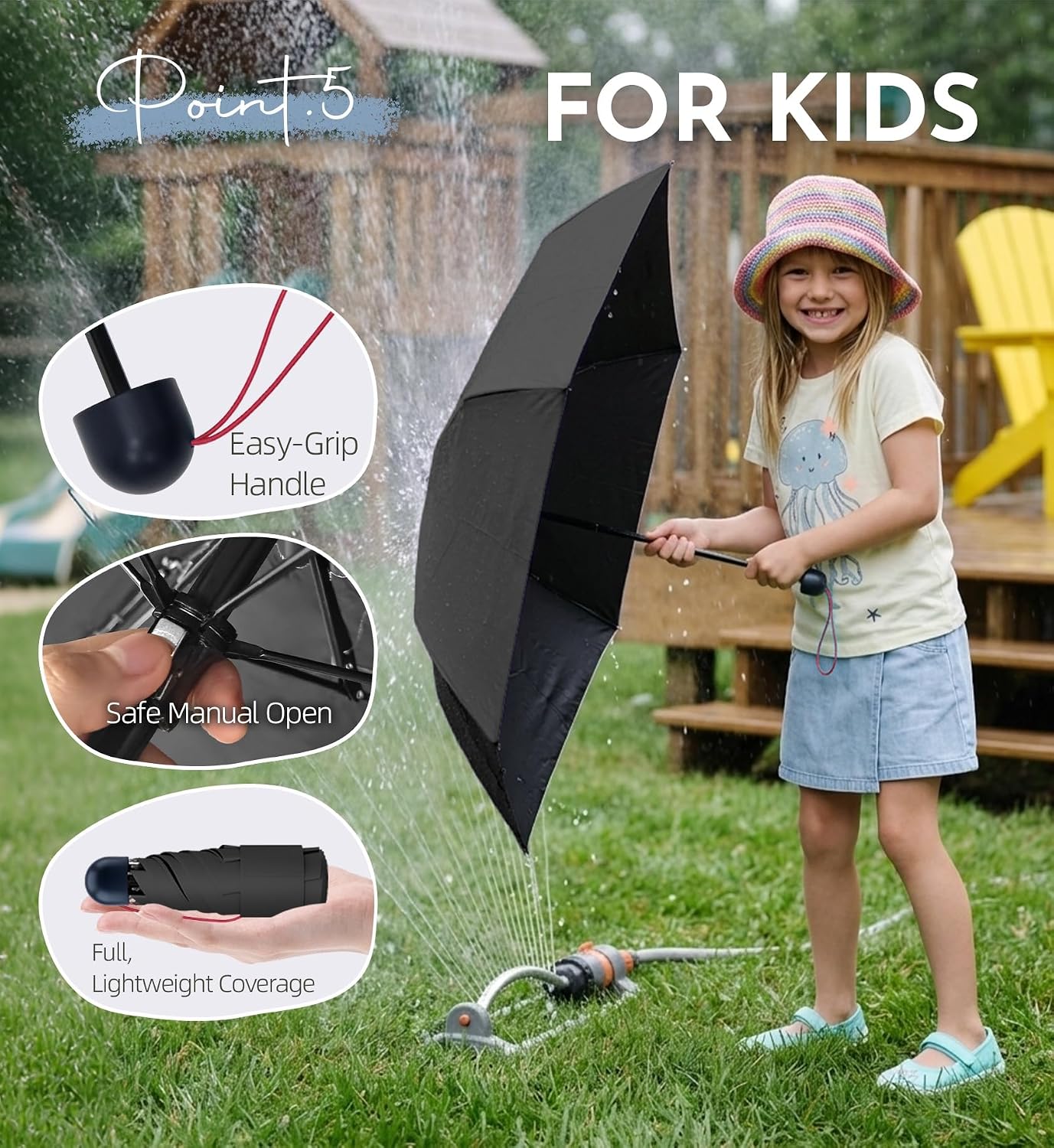 Detalle 2 de LILAC Compact Travel Umbrella: Windproof 5-Fold Mini Parasol with UV Protection