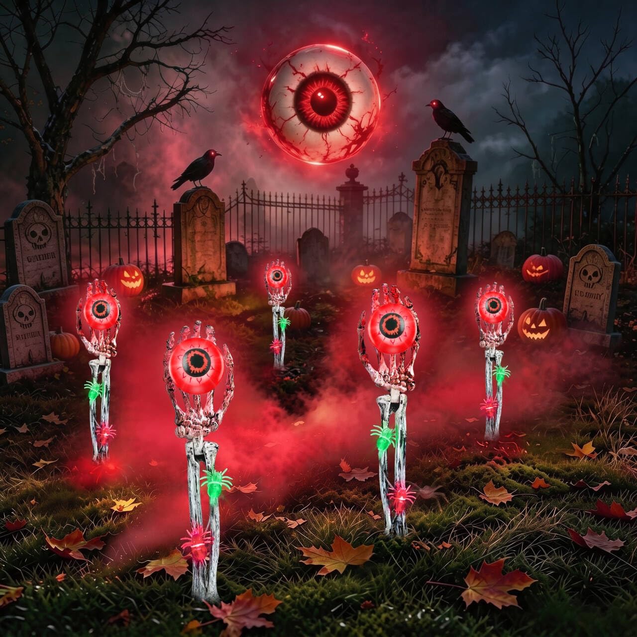 Detalle 2 de Skeleton Hand Halloween Stake Lights, 2-Pack